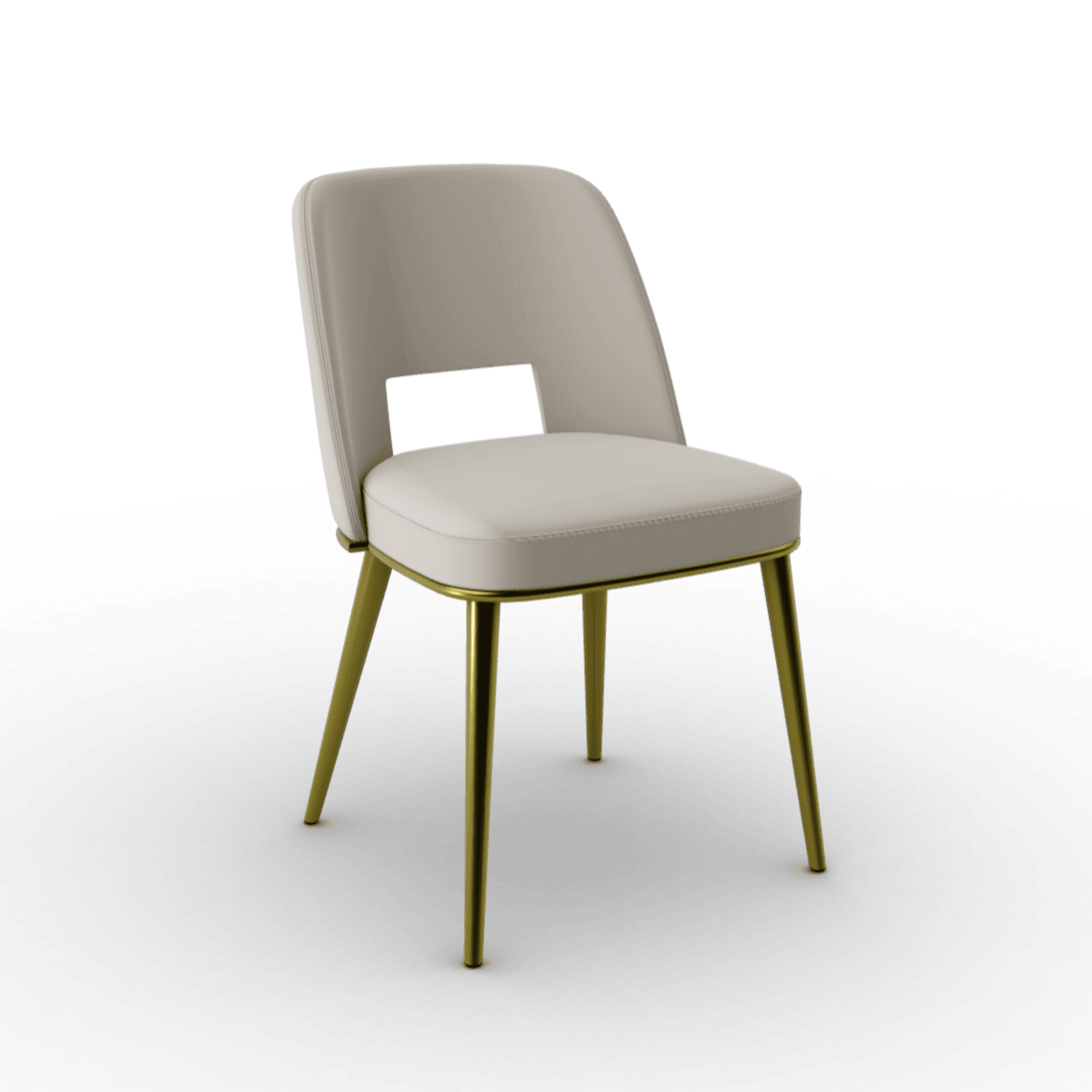 Krzesło aksamitne FOYER kremowy z metalową podstawą Calligaris matowy mosiądz Eye on Design