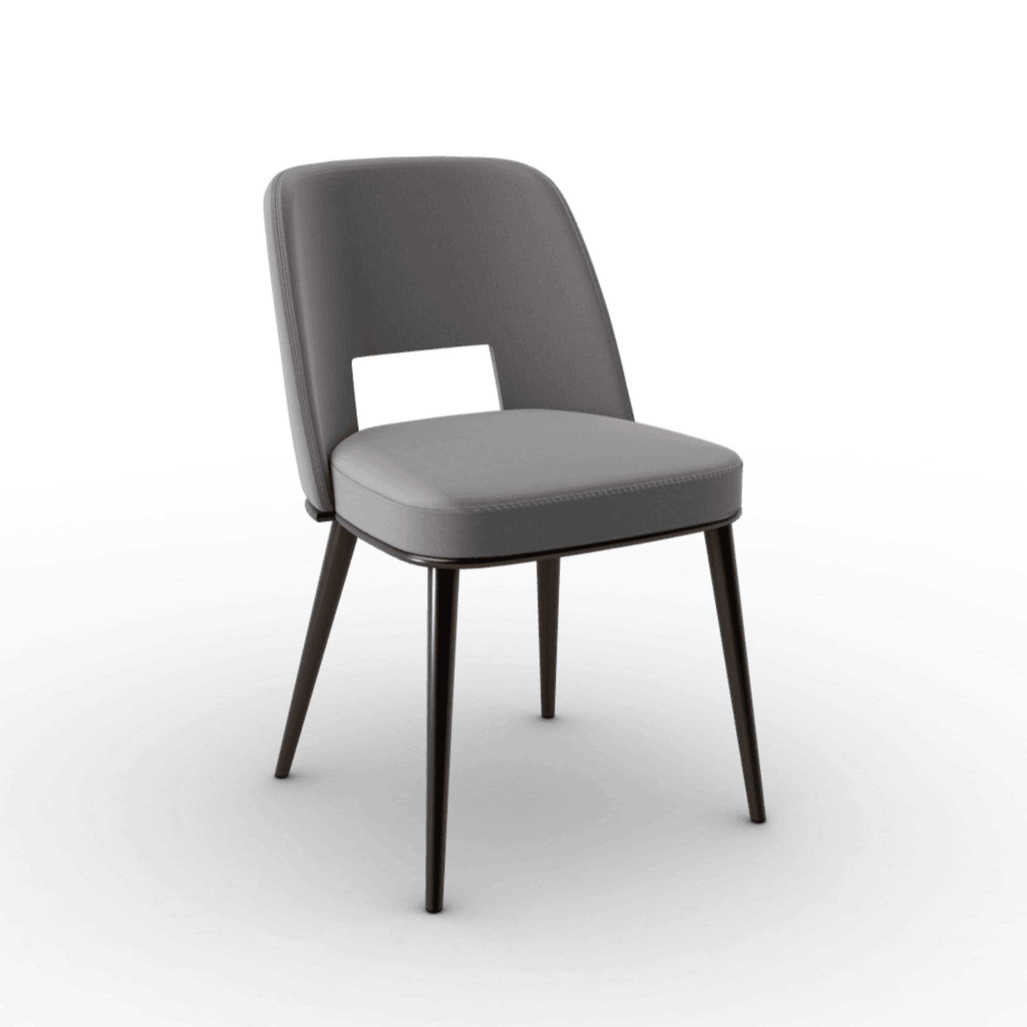 Krzesło aksamitne FOYER szary z metalową podstawą Calligaris matowy brąz Eye on Design