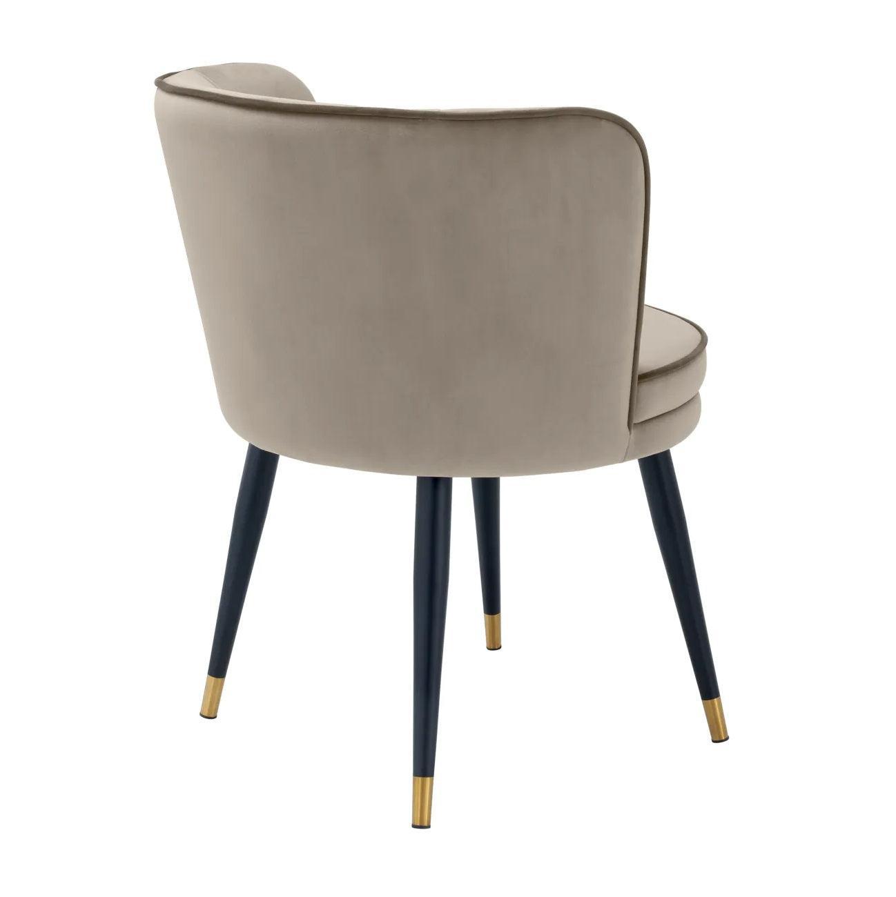 Krzesło aksamitne GRENADA szarobeżowy Eichholtz Eye on Design