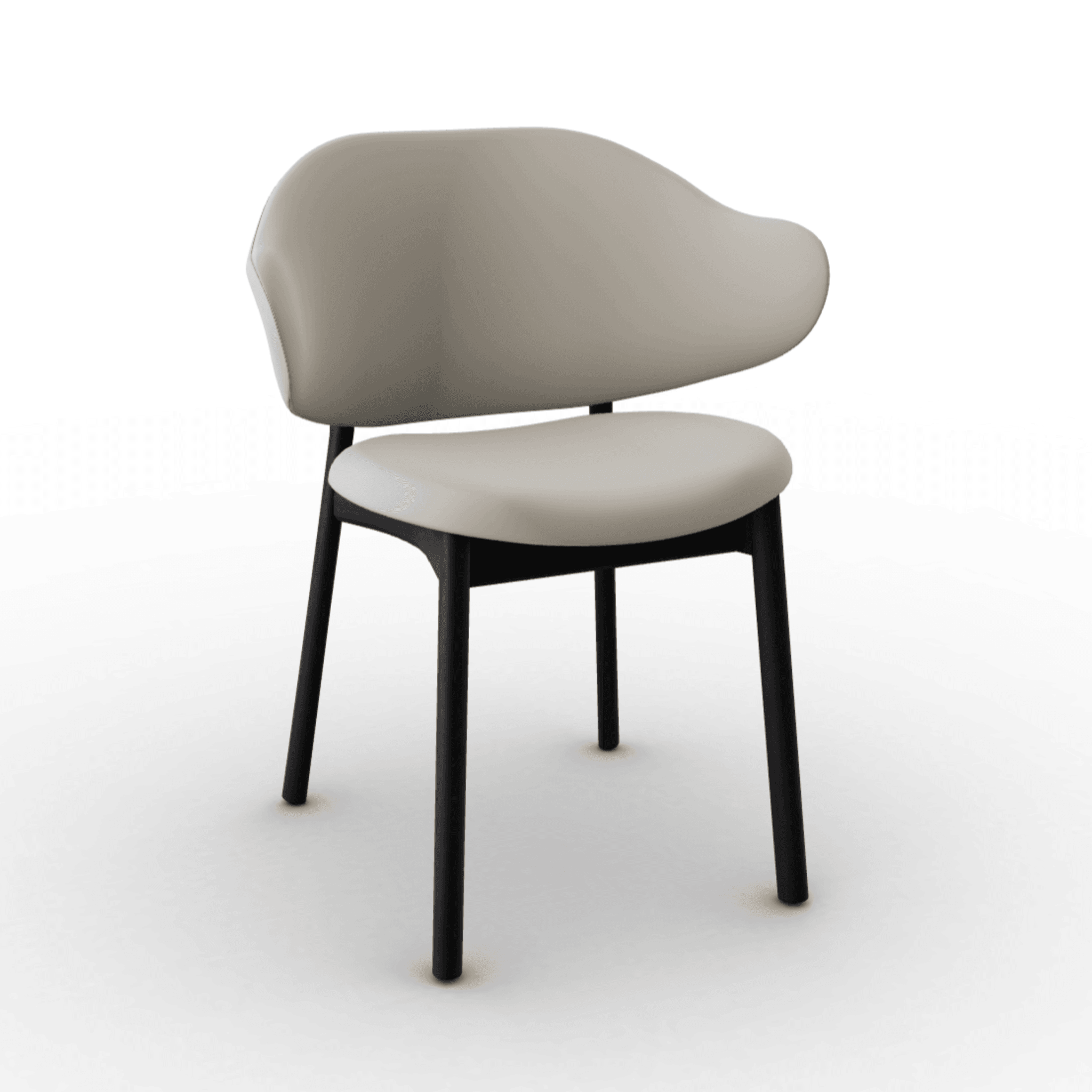 Krzesło aksamitne HOLLY kremowy z drewnianą podstawą Calligaris matowa czerń Eye on Design