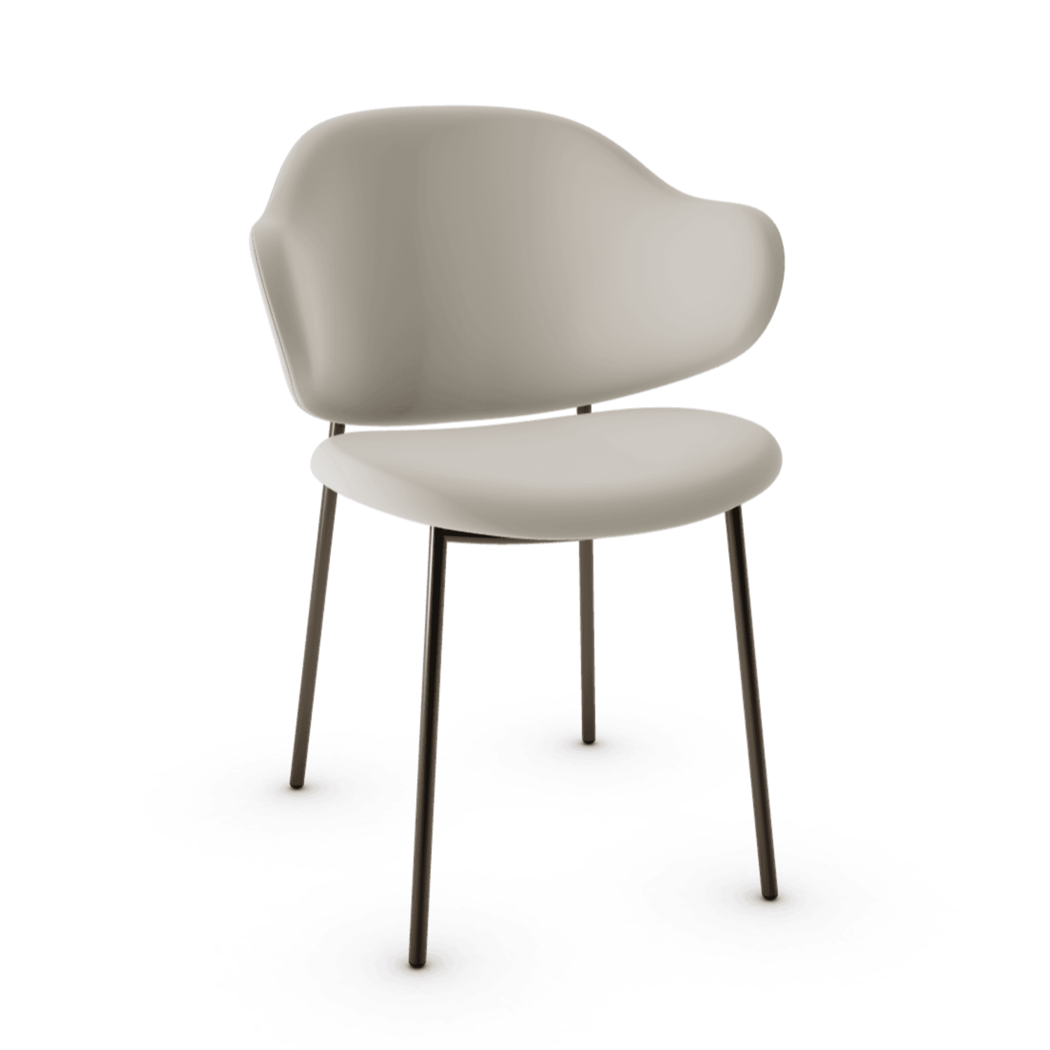 Krzesło aksamitne HOLLY kremowy z metalową podstawą Calligaris matowy brąz Eye on Design