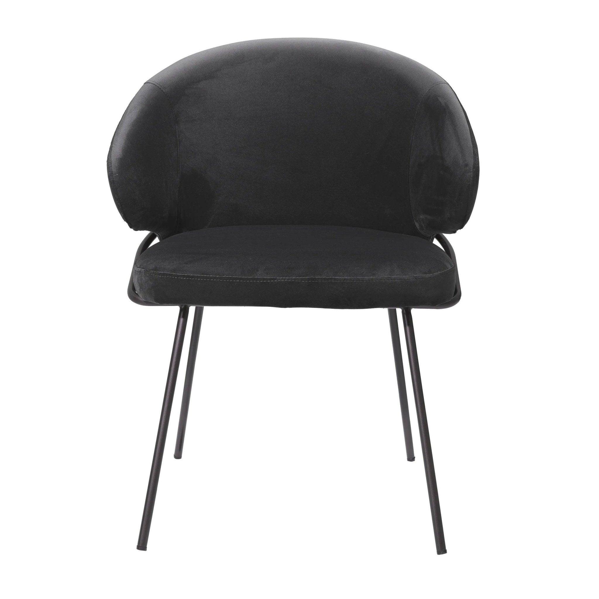 Krzesło aksamitne KINLEY czarny z brązowym wykończeniem Eichholtz Eye on Design