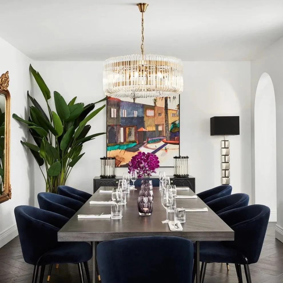 Krzesło aksamitne z podłokietnikami VOLANTE granatowy Eichholtz Eye on Design