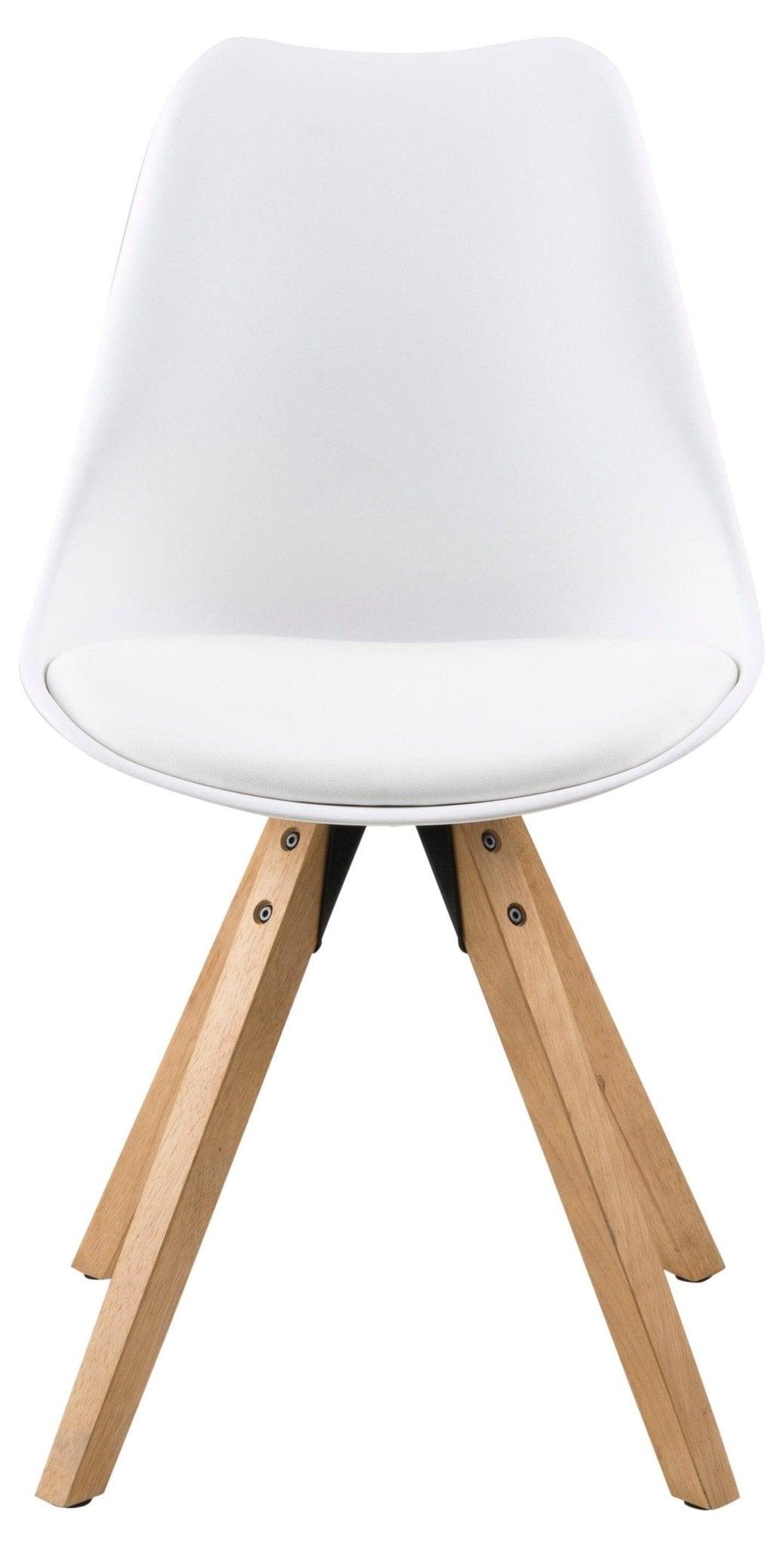 Krzesło ALBERTE biała ekoskóra z drewnianą podstawą Actona Eye on Design