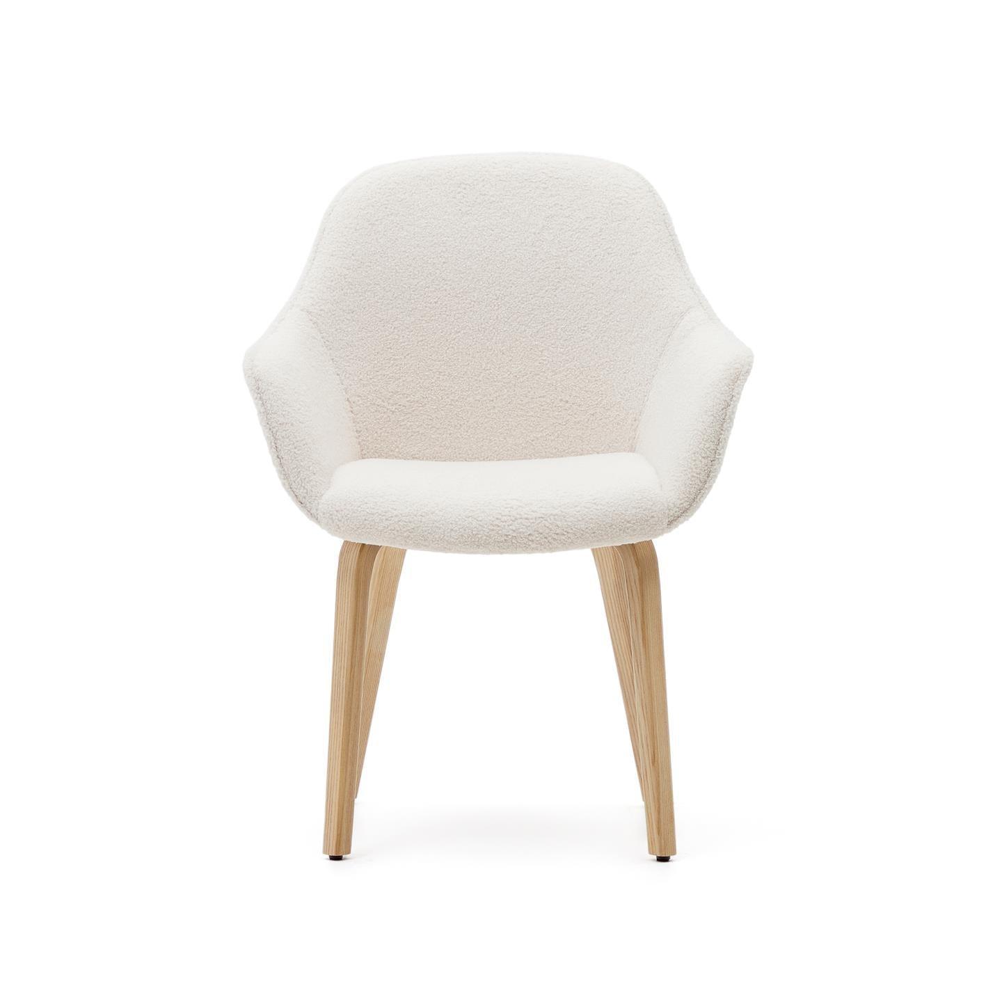 Krzesło ALELI biały boucle z drewnianą podstawą La Forma Eye on Design