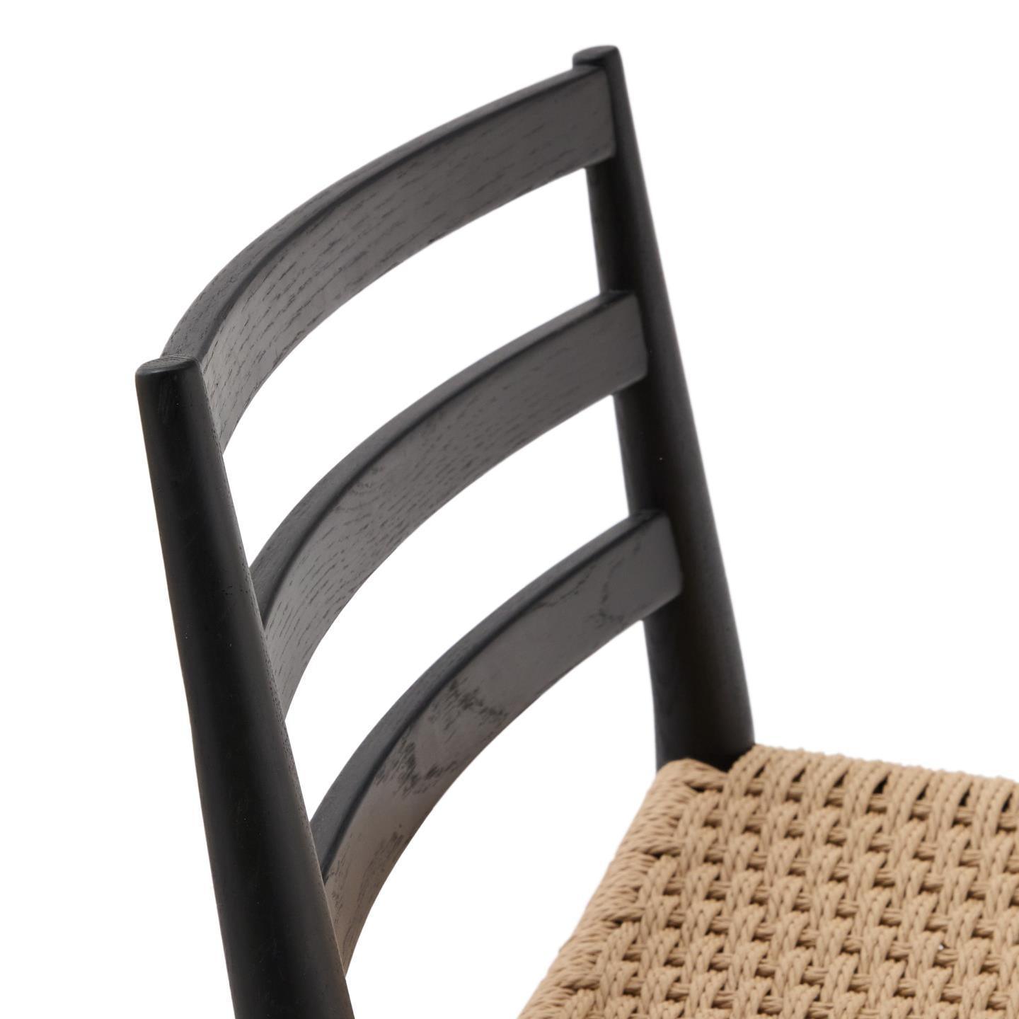 Krzesło barowe ANALY czarne drewno dębowe La Forma Eye on Design