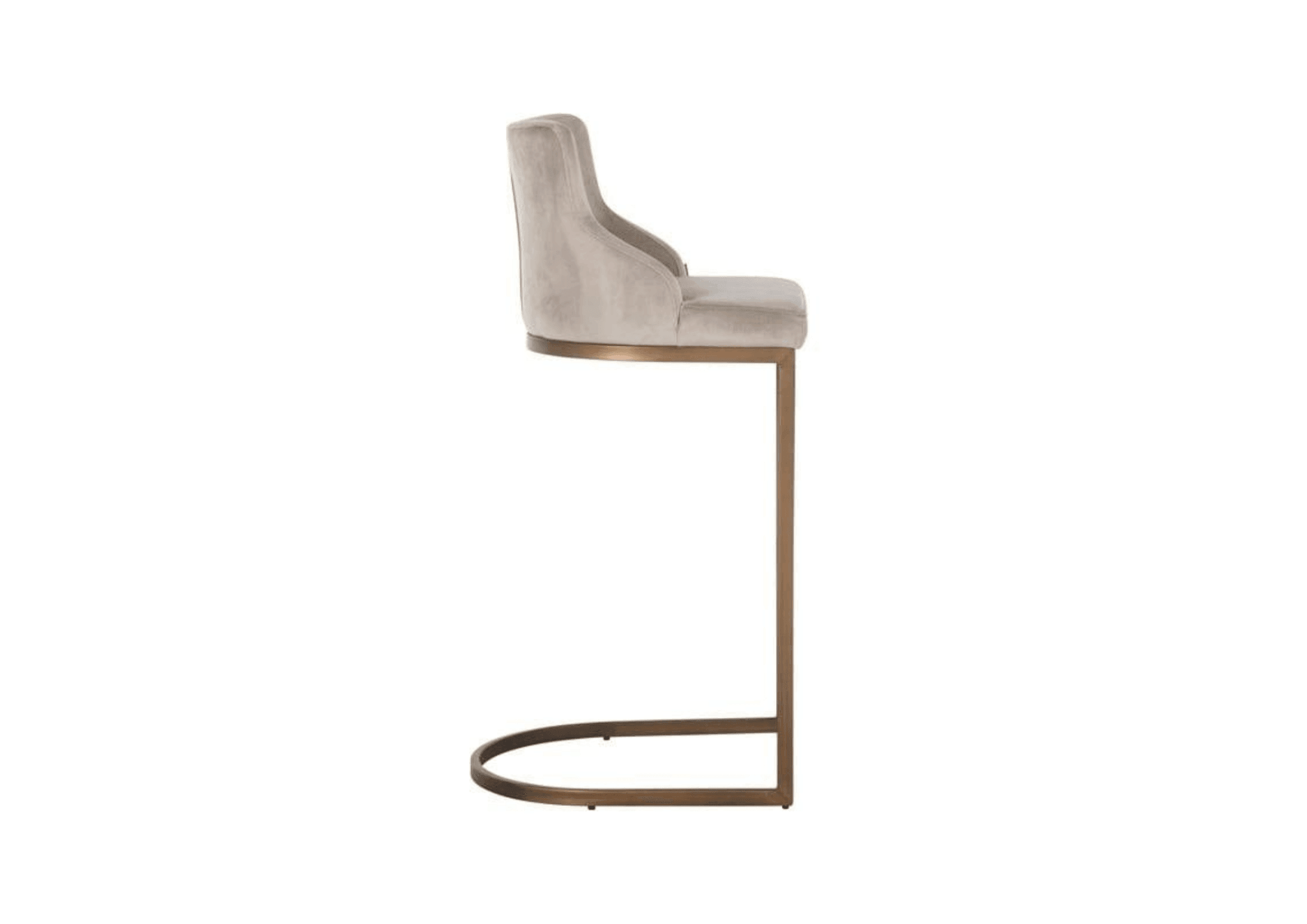 Krzesło barowe BOLTON beżowy z mosiężną podstawą Richmond Interiors Eye on Design