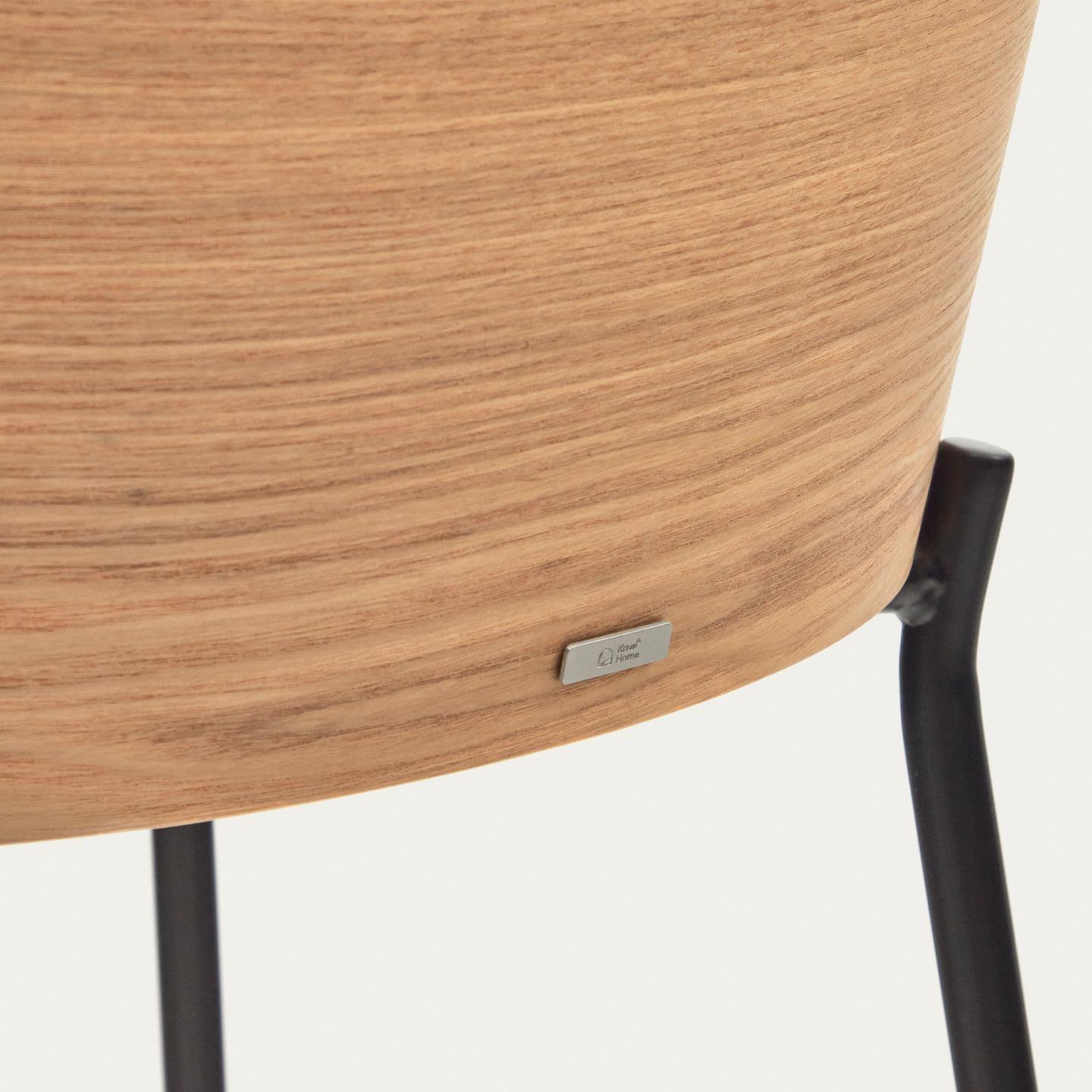 Krzesło barowe EAMY jasnoszary z jesionowym wykończeniem La Forma Eye on Design