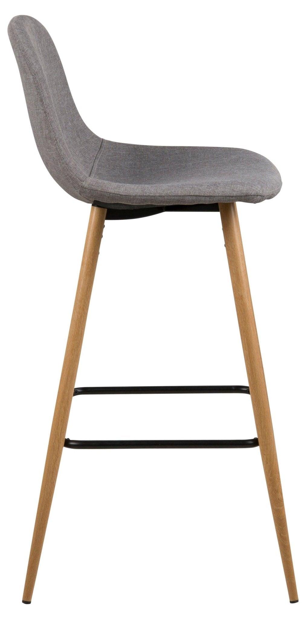 Krzesło barowe LIVIA jasnoszary z drewnianą podstawą Home Essentials Eye on Design
