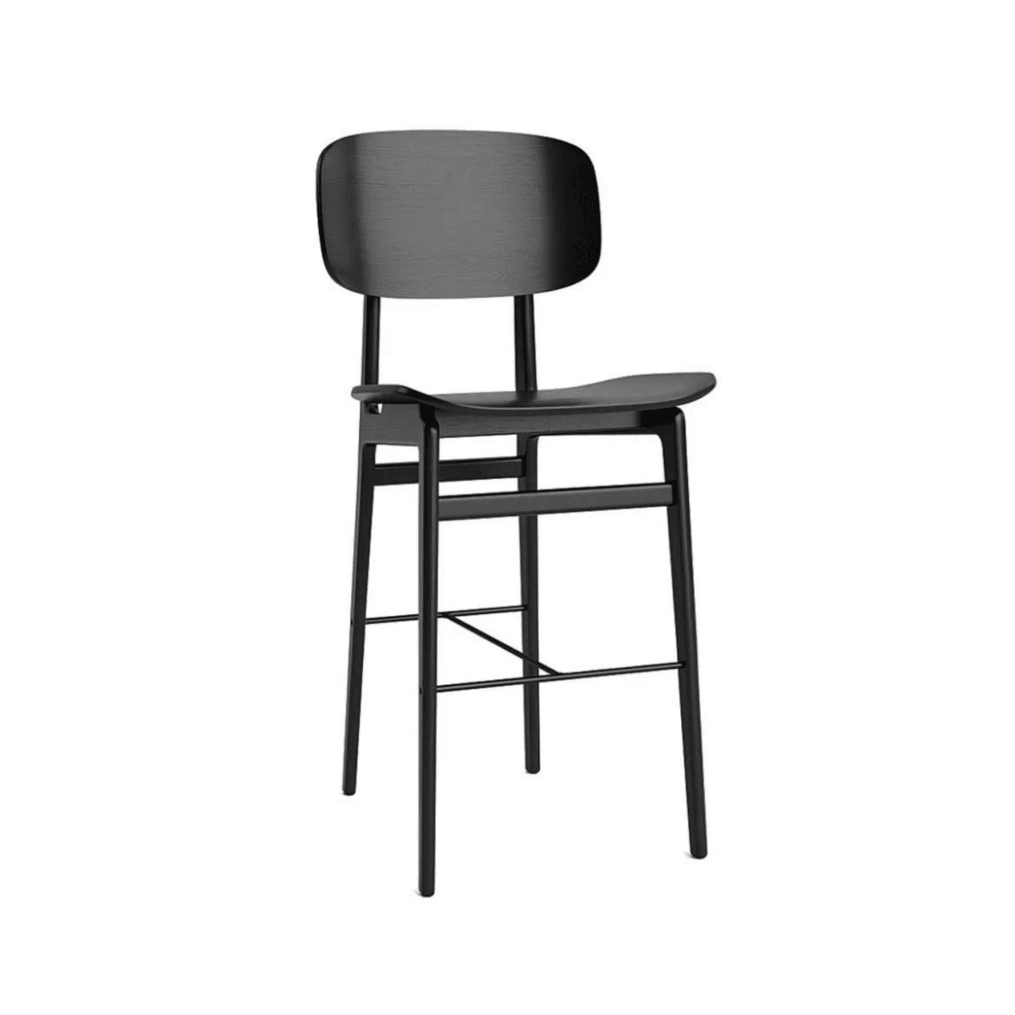 Krzesło barowe NY11 dębowy NORR11 czarny dębowy bez obicia Eye on Design