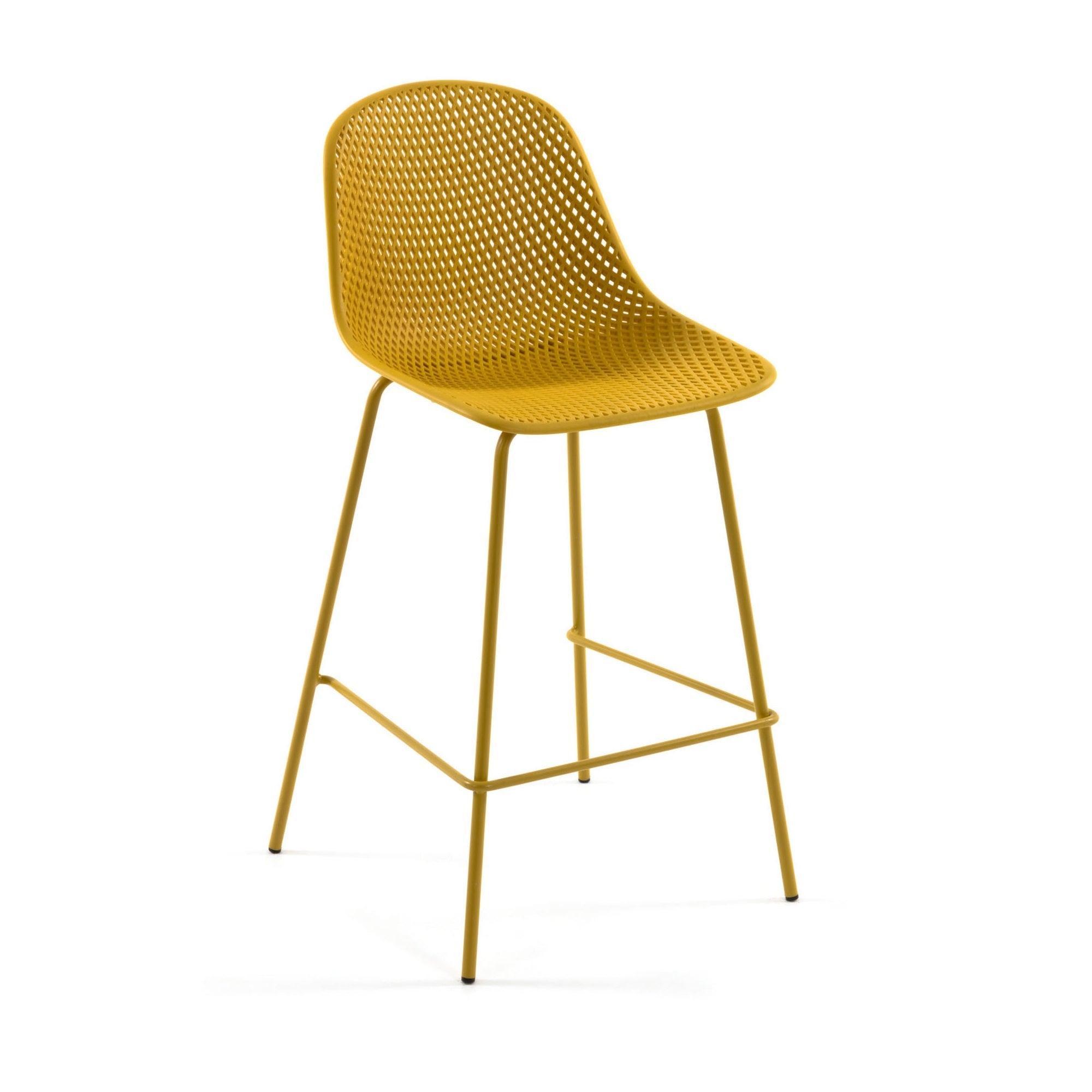 Krzesło barowe ogrodowe QUINBY żółty La Forma 75 cm Eye on Design