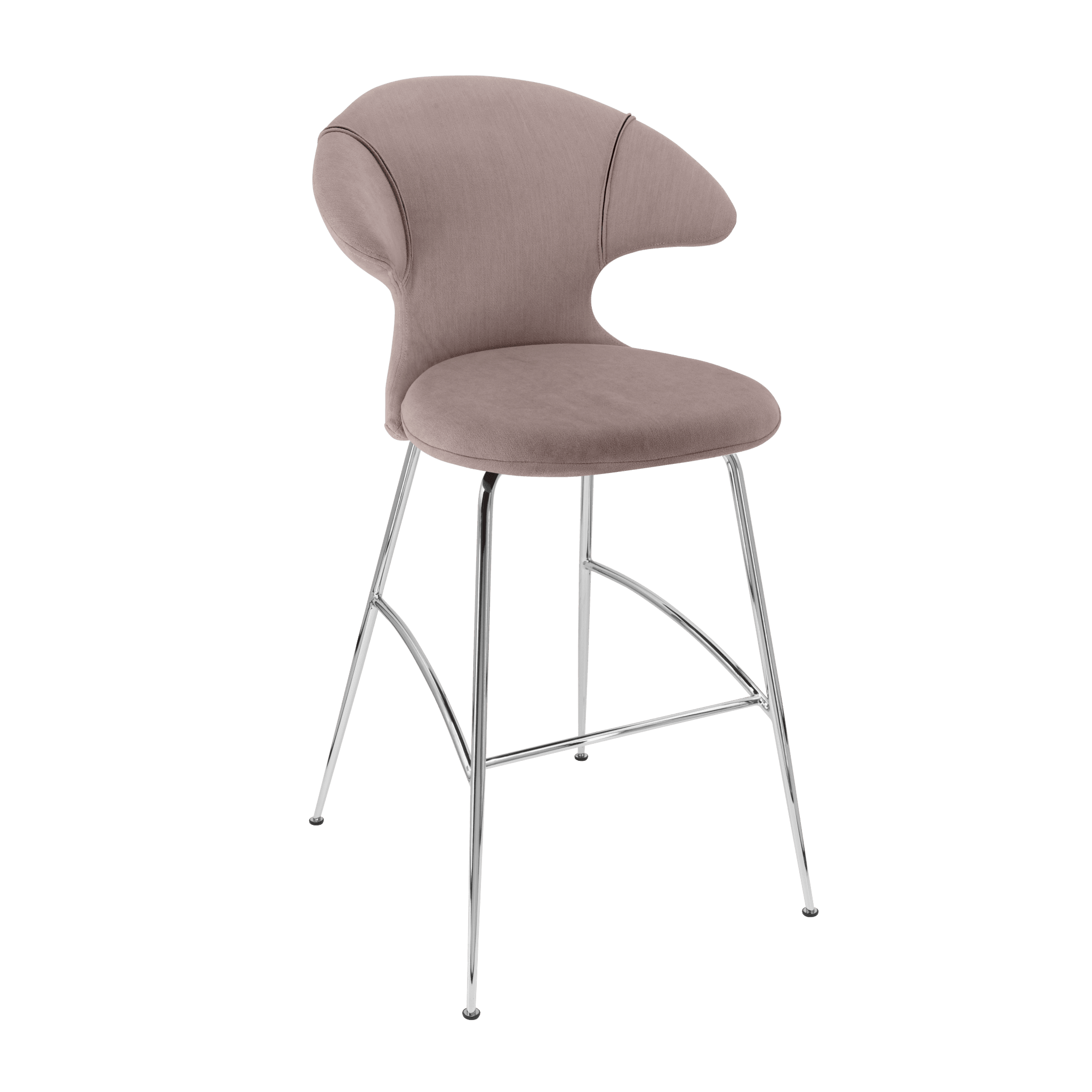 Krzesło barowe TIME FLIES brudny róż ze srebrną podstawą UMAGE Eye on Design