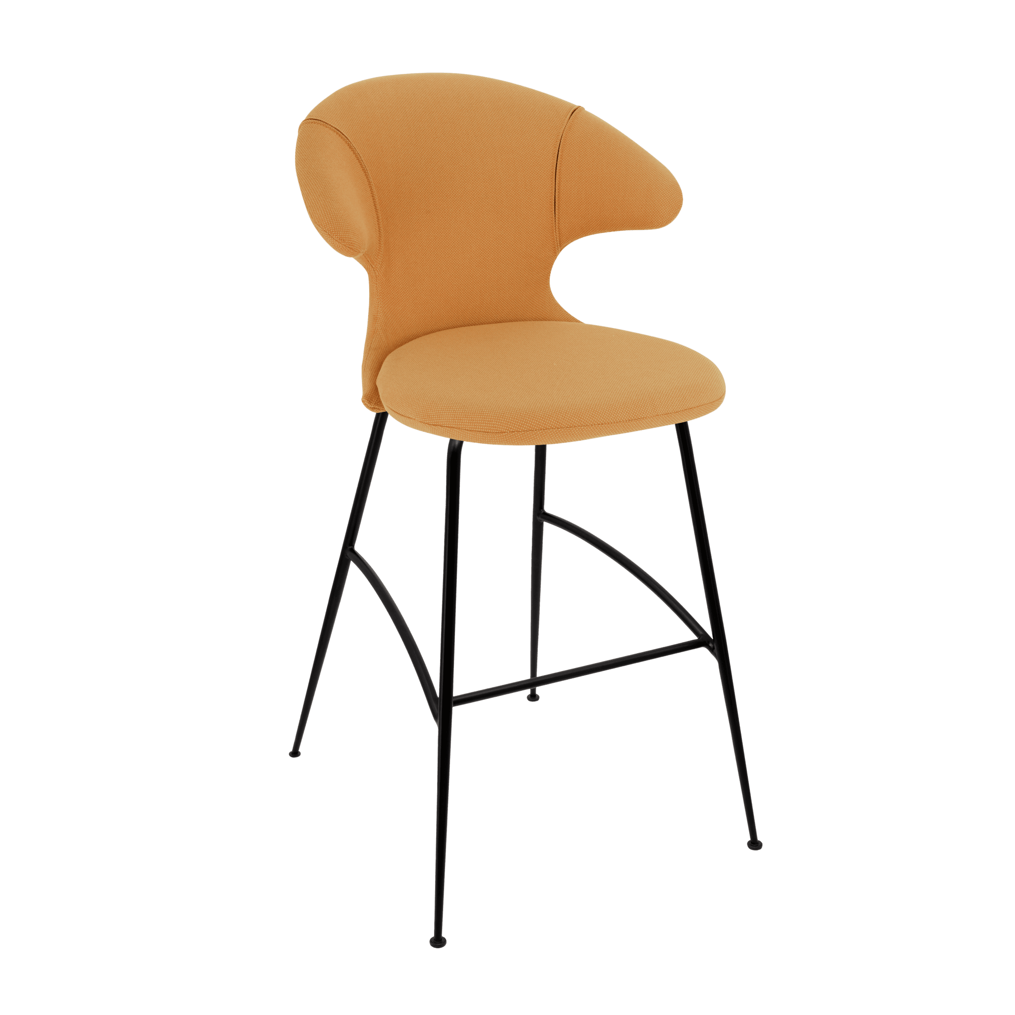 Krzesło barowe TIME FLIES bursztynowy z czarną podstawą UMAGE Eye on Design