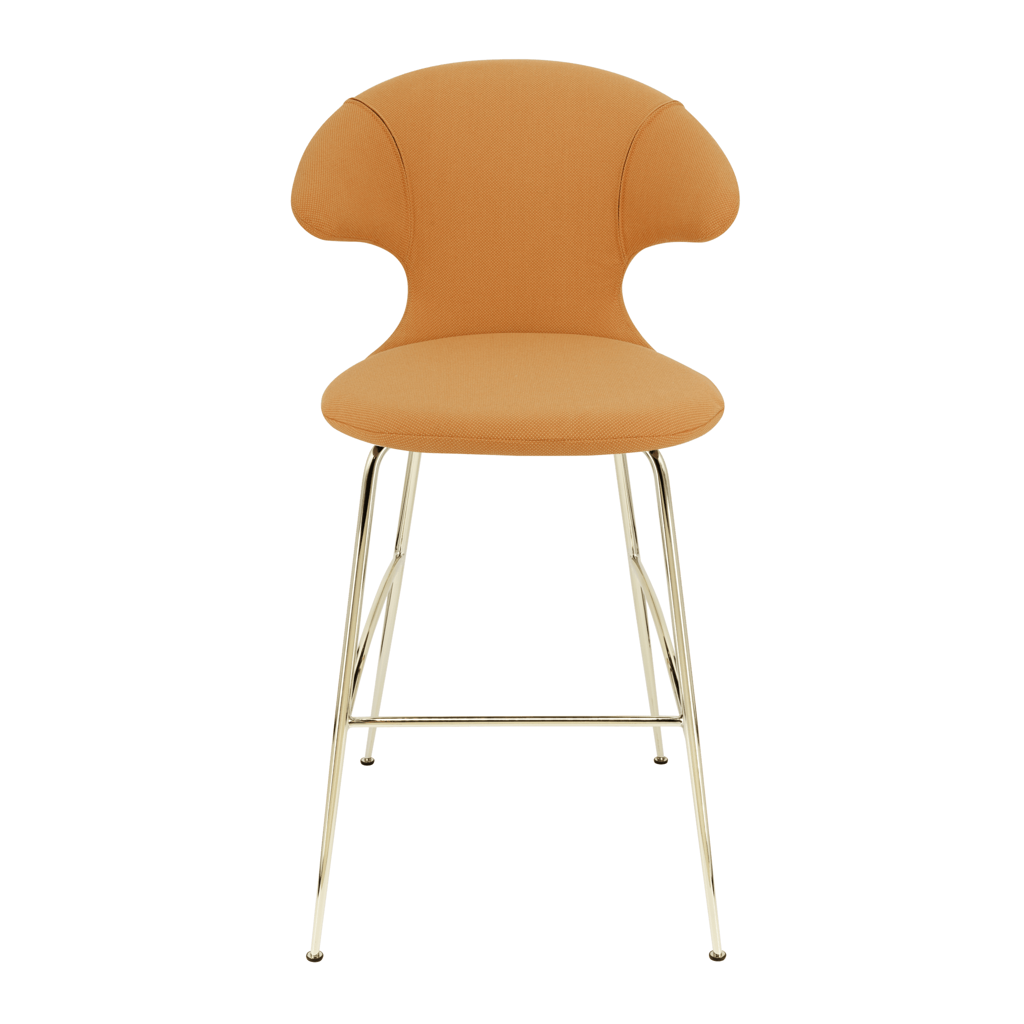 Krzesło barowe TIME FLIES bursztynowy ze złotą podstawą UMAGE 112 cm Eye on Design