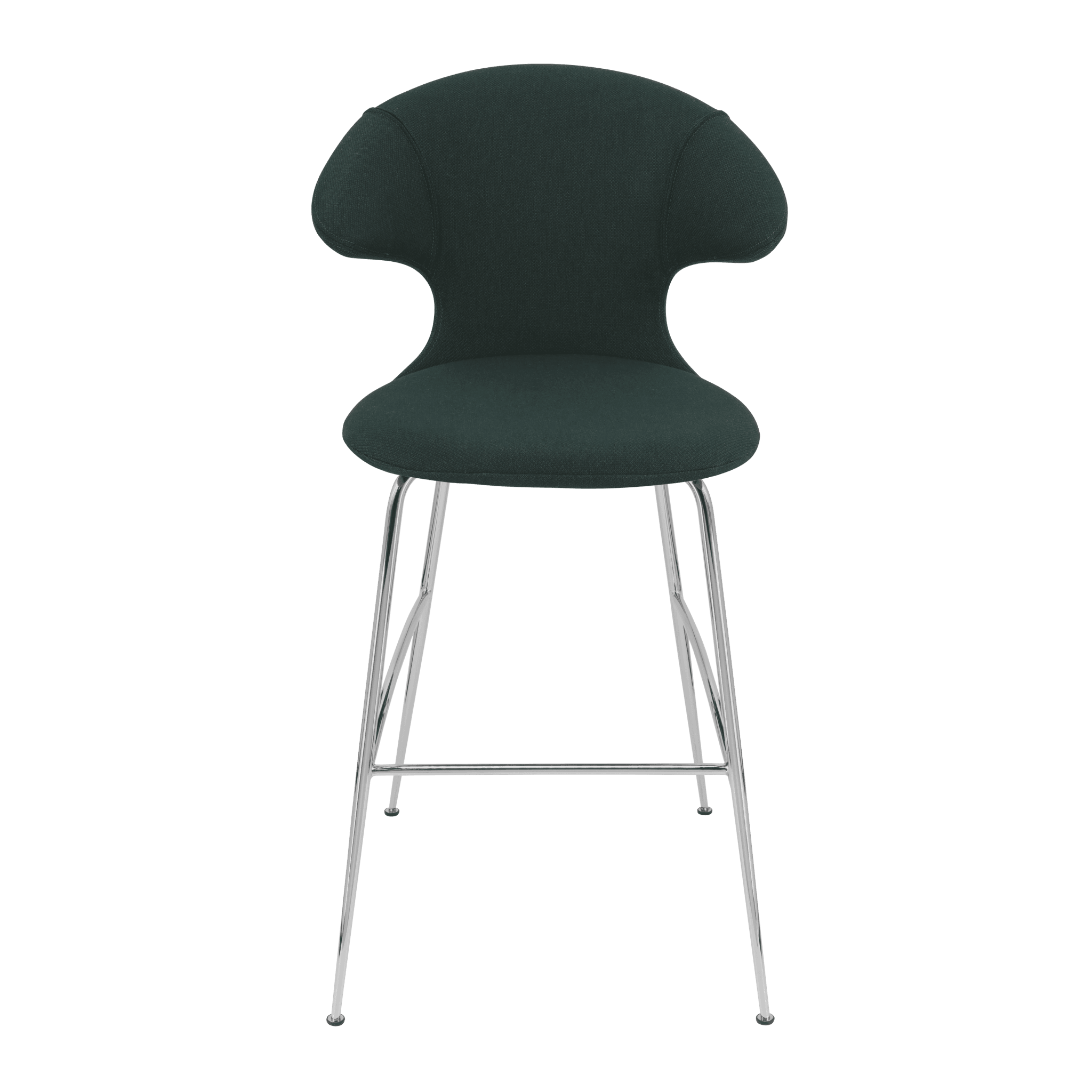 Krzesło barowe TIME FLIES butelkowa zieleń ze srebrną podstawą UMAGE 112 cm Eye on Design