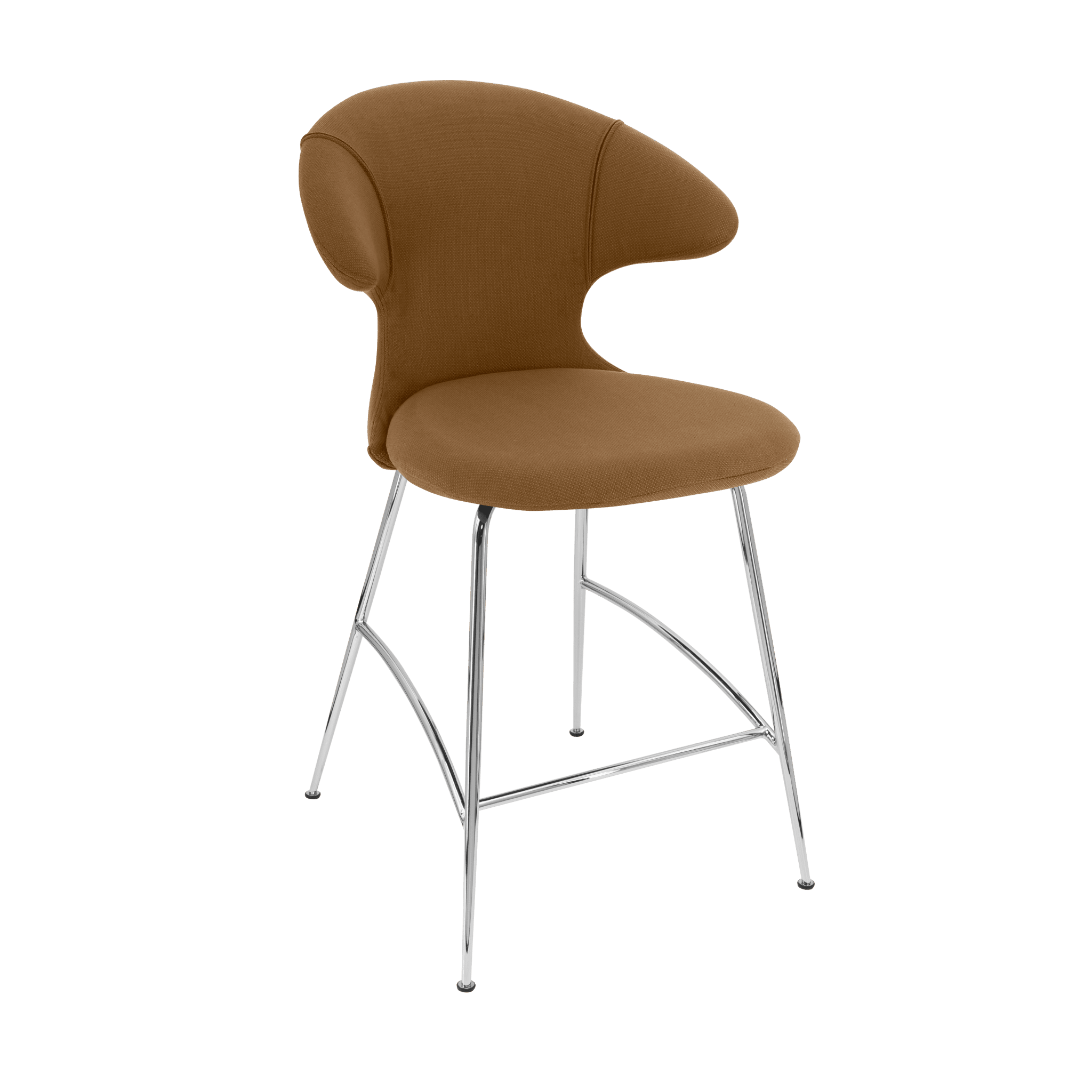 Krzesło barowe TIME FLIES cynamonowy ze srebrną podstawą UMAGE Eye on Design