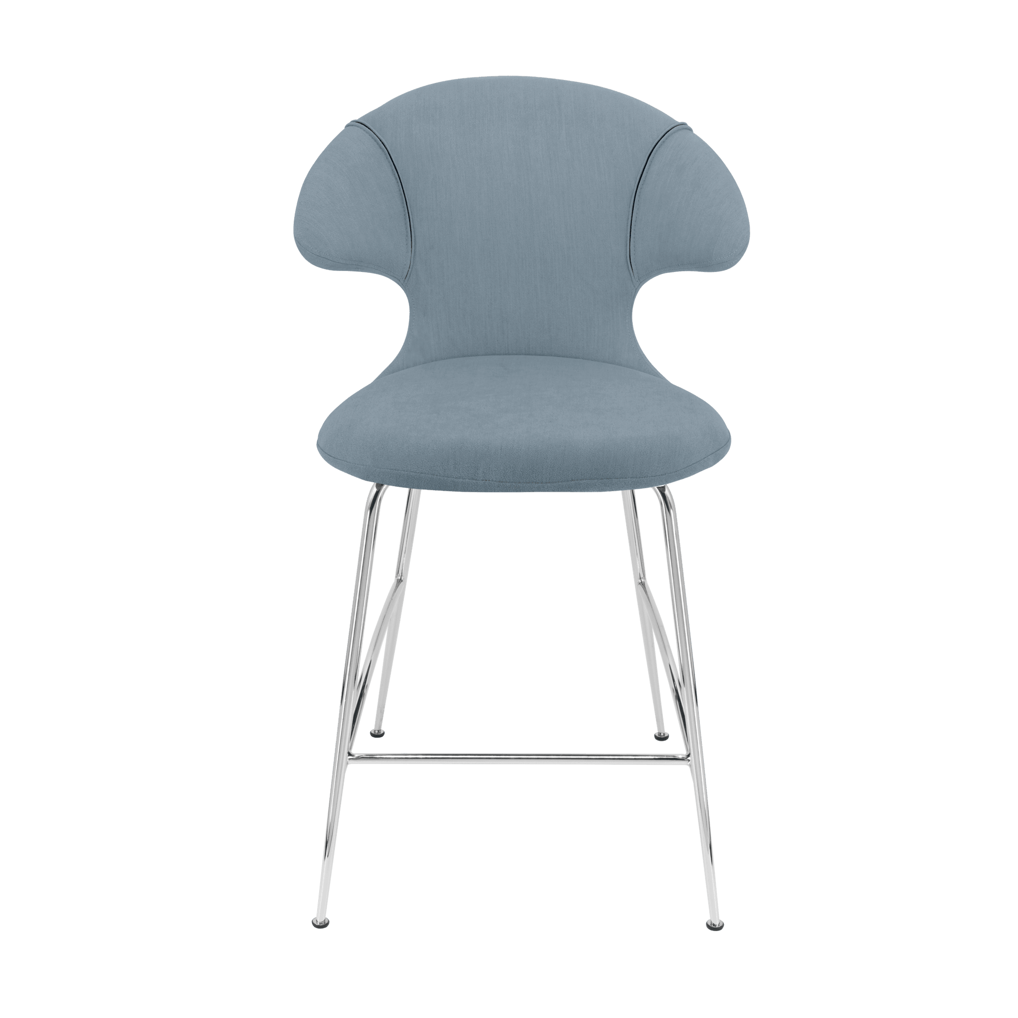 Krzesło barowe TIME FLIES niebieski ze srebrną podstawą UMAGE 102 cm Eye on Design