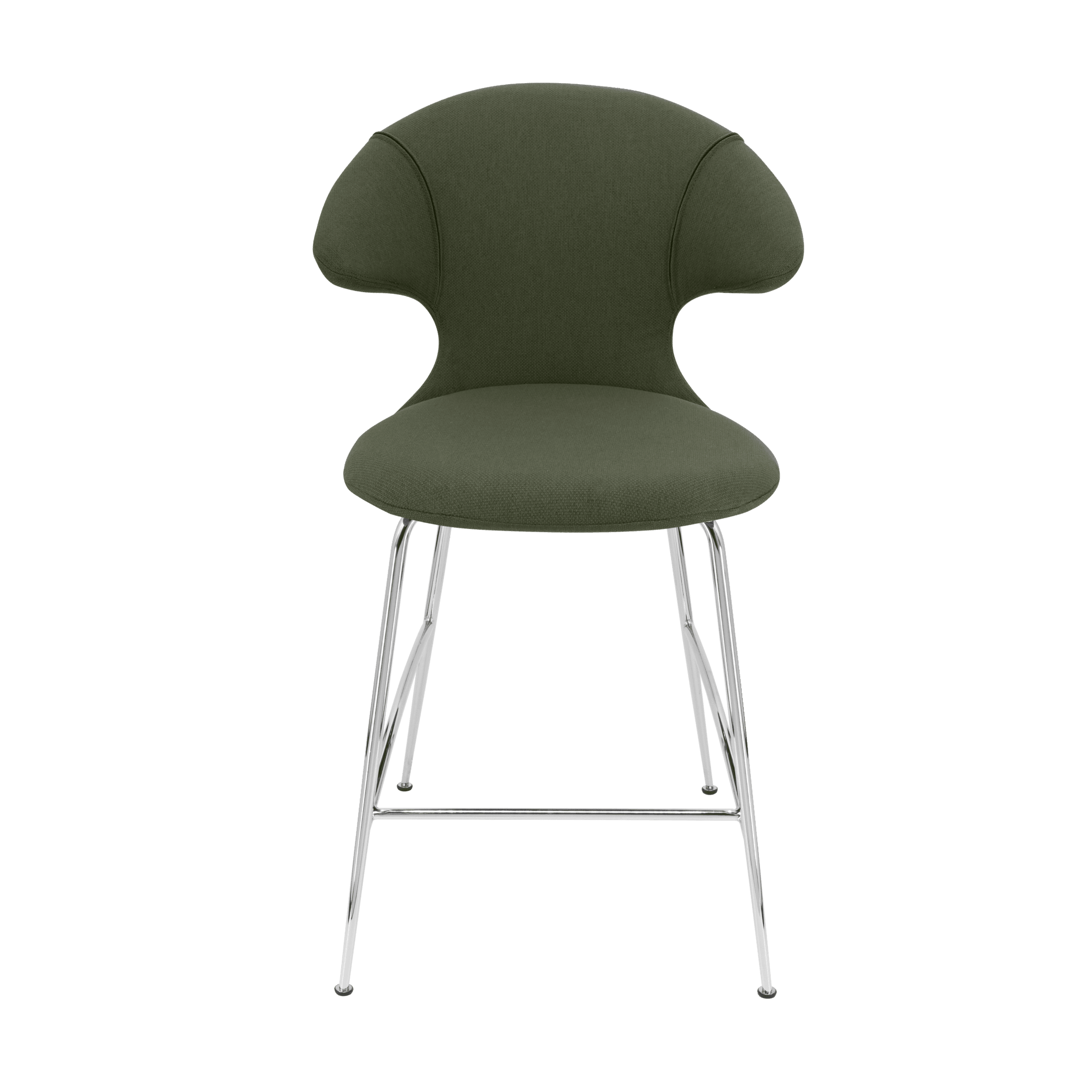 Krzesło barowe TIME FLIES oliwkowy ze srebrną podstawą UMAGE 102 cm Eye on Design