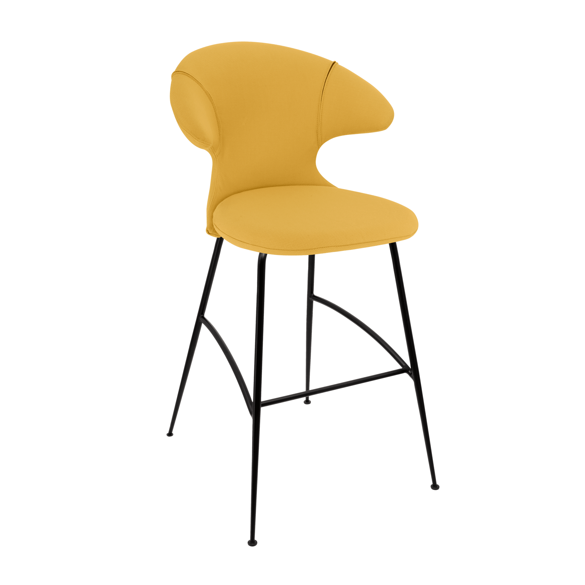 Krzesło barowe TIME FLIES szafranowy z czarną podstawą UMAGE Eye on Design