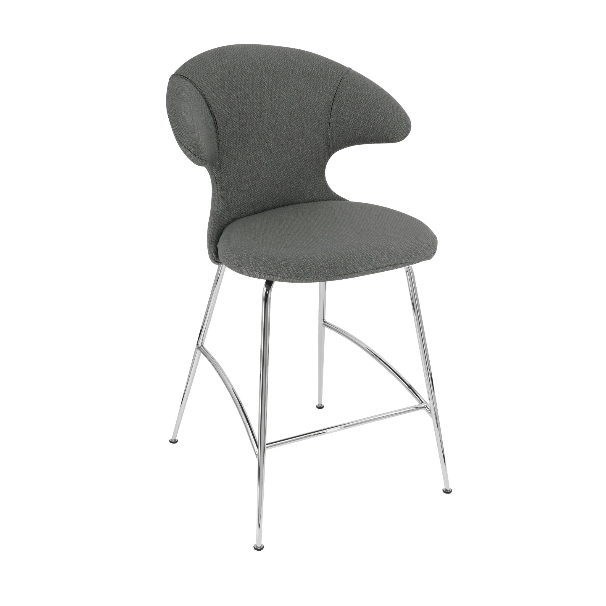 Krzesło barowe TIME FLIES szałwiowy ze srebrną podstawą UMAGE Eye on Design