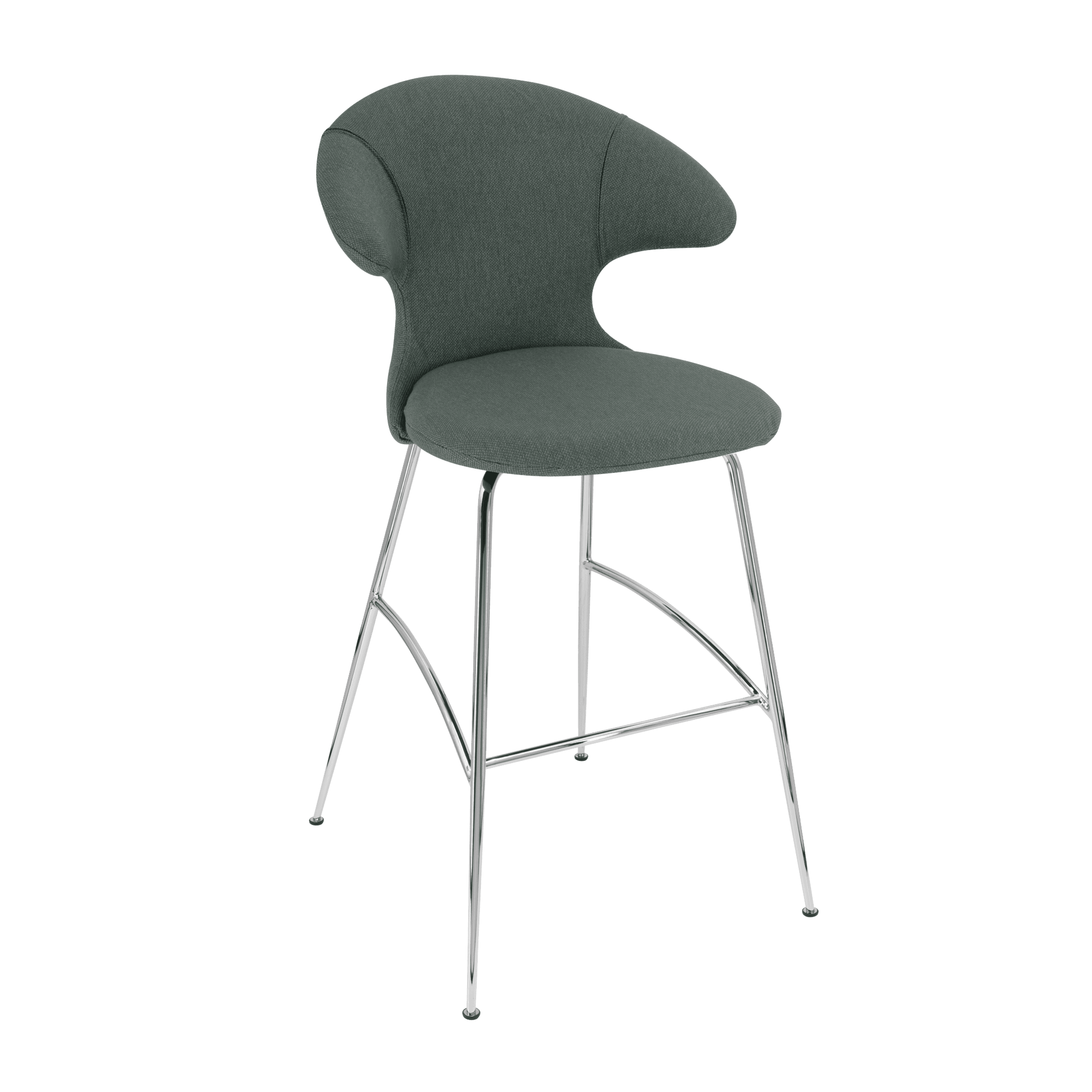 Krzesło barowe TIME FLIES szałwiowy ze srebrną podstawą UMAGE Eye on Design