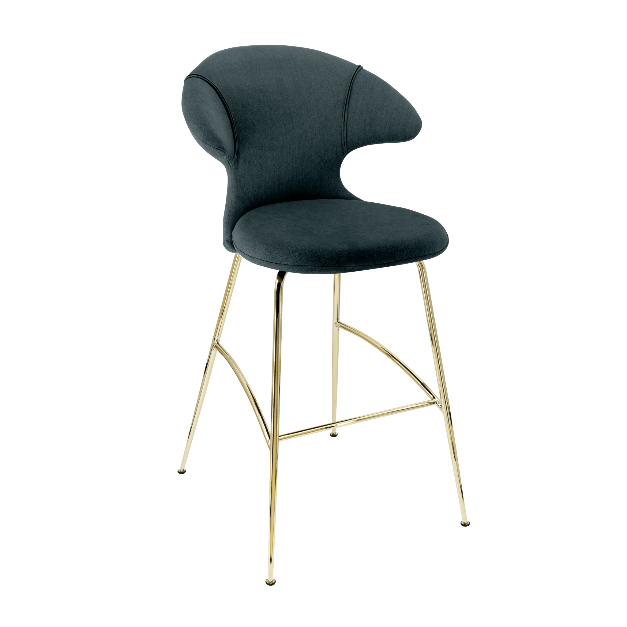 Krzesło barowe TIME FLIES szaroniebieski ze złotą podstawą UMAGE Eye on Design