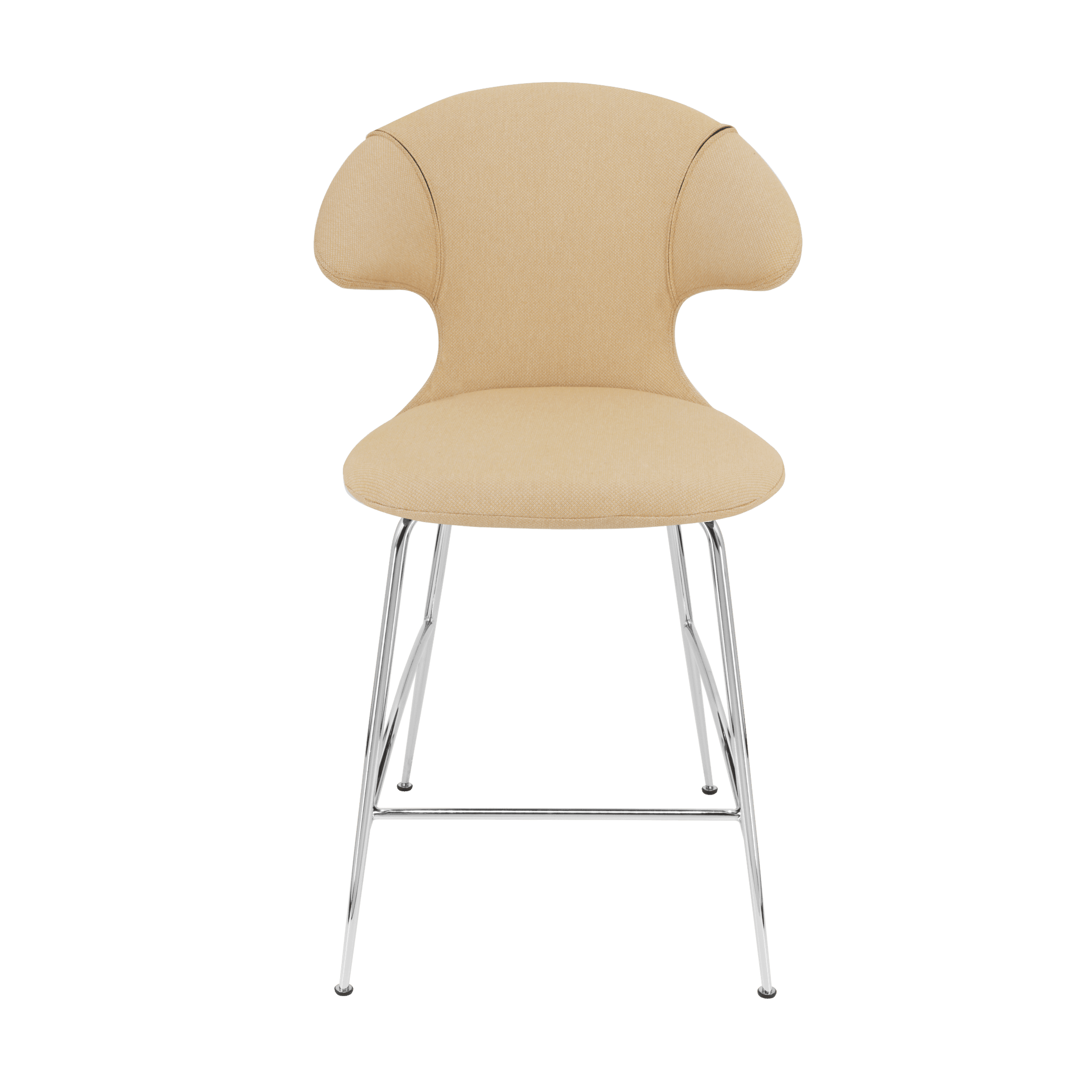 Krzesło barowe TIME FLIES żółty piaskowy ze srebrną podstawą UMAGE 102 cm Eye on Design