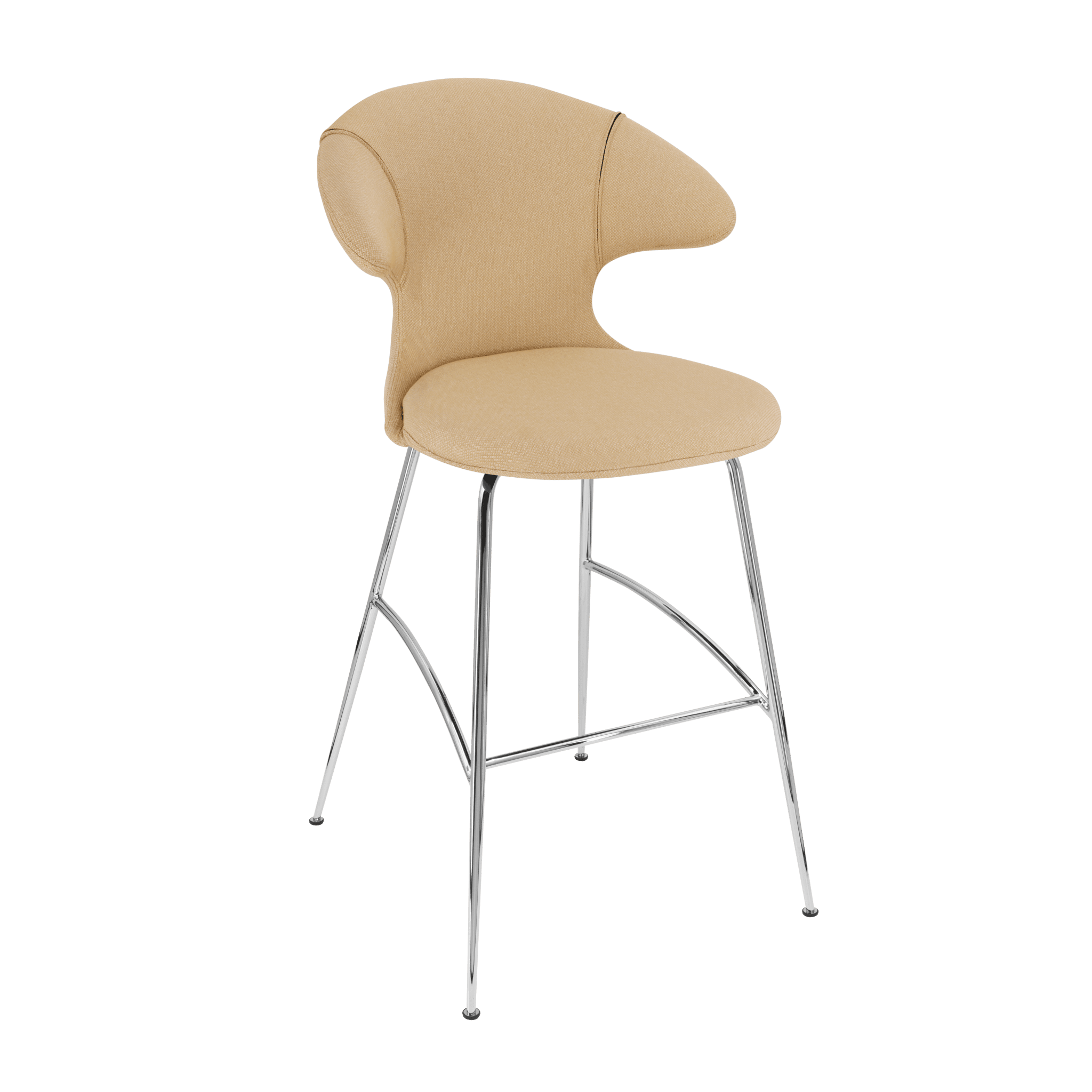 Krzesło barowe TIME FLIES żółty piaskowy ze srebrną podstawą UMAGE Eye on Design