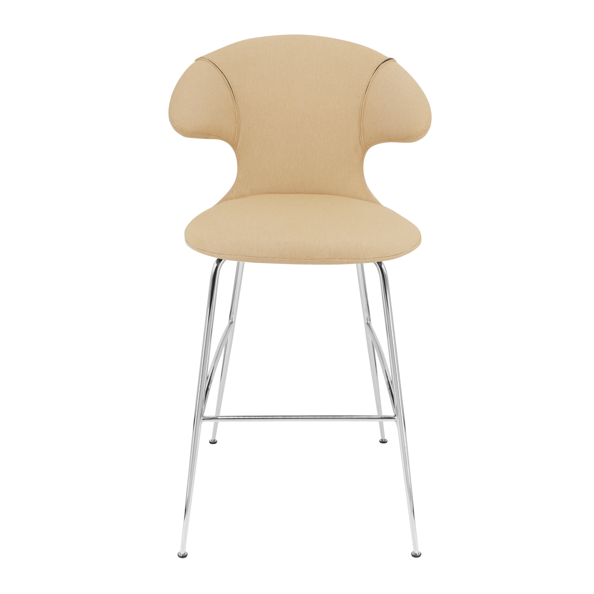 Krzesło barowe TIME FLIES żółty piaskowy ze srebrną podstawą UMAGE 112 cm Eye on Design