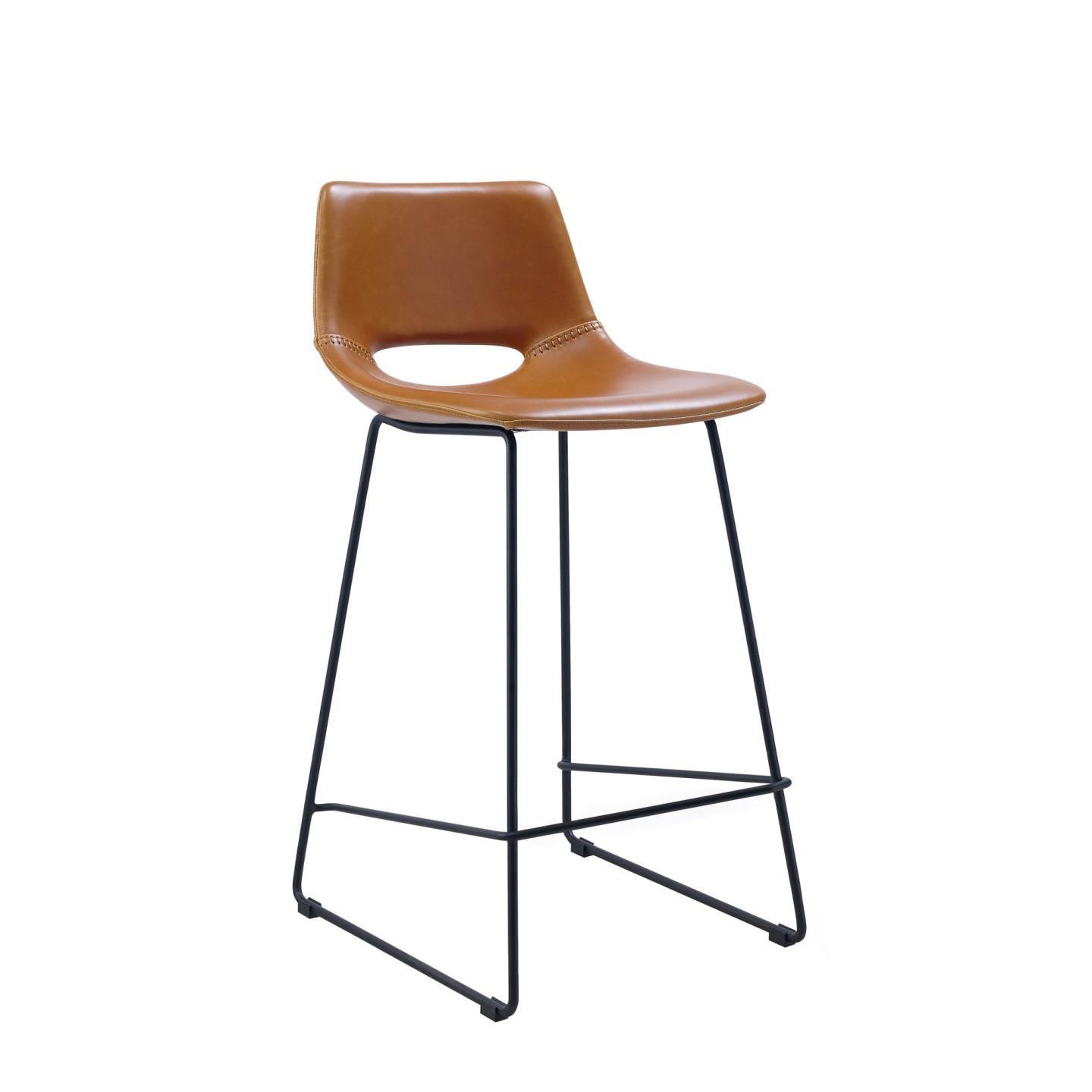 Krzesło barowe ZAHARA brązowa ekoskóra La Forma 65 cm Eye on Design
