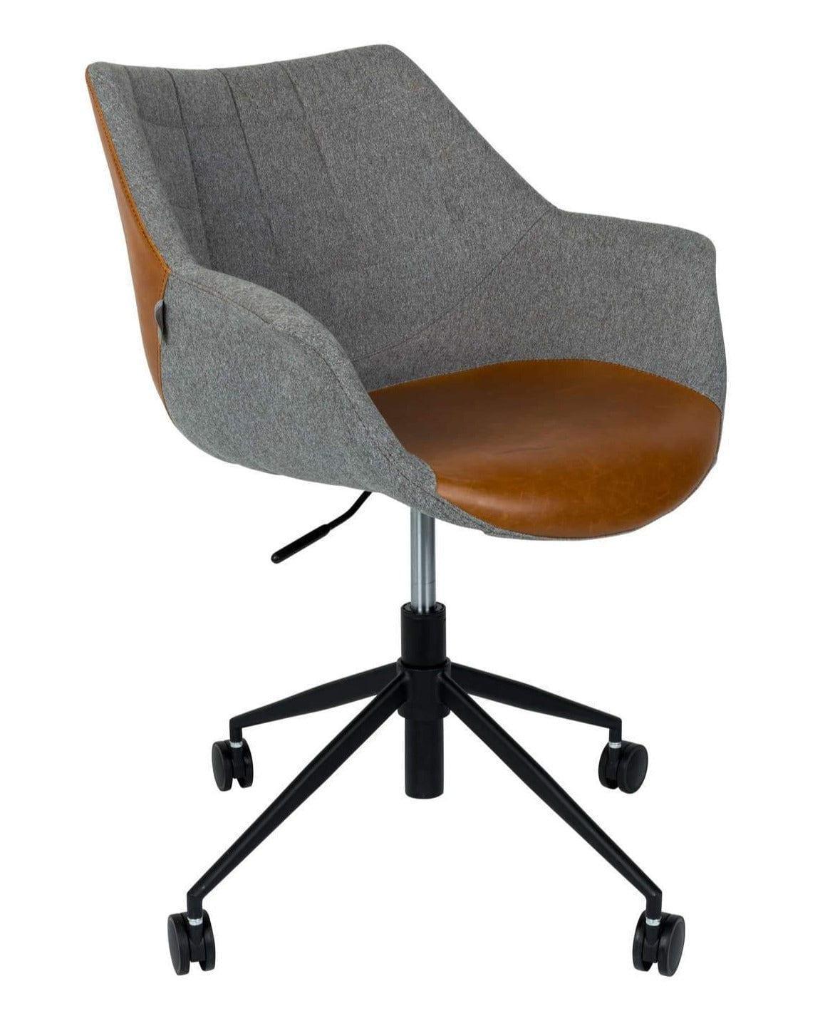 Krzesło biurowe DOULTON ekoskóra brązowy Zuiver Eye on Design