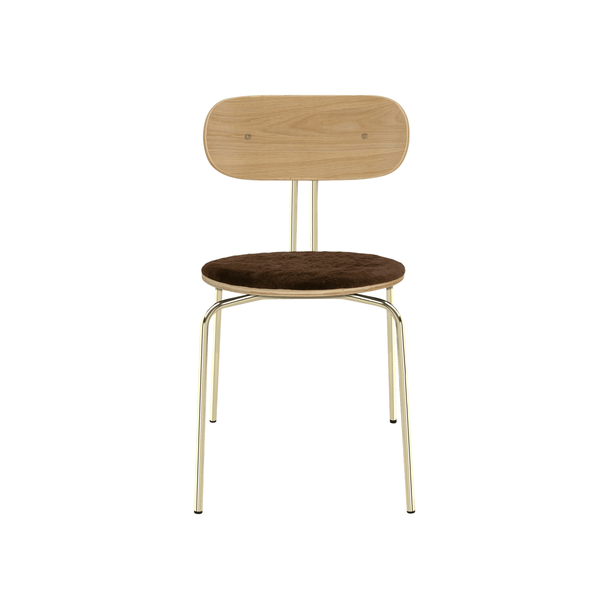 Krzesło CURIOUS brązowy plusz ze złotą podstawą UMAGE Eye on Design