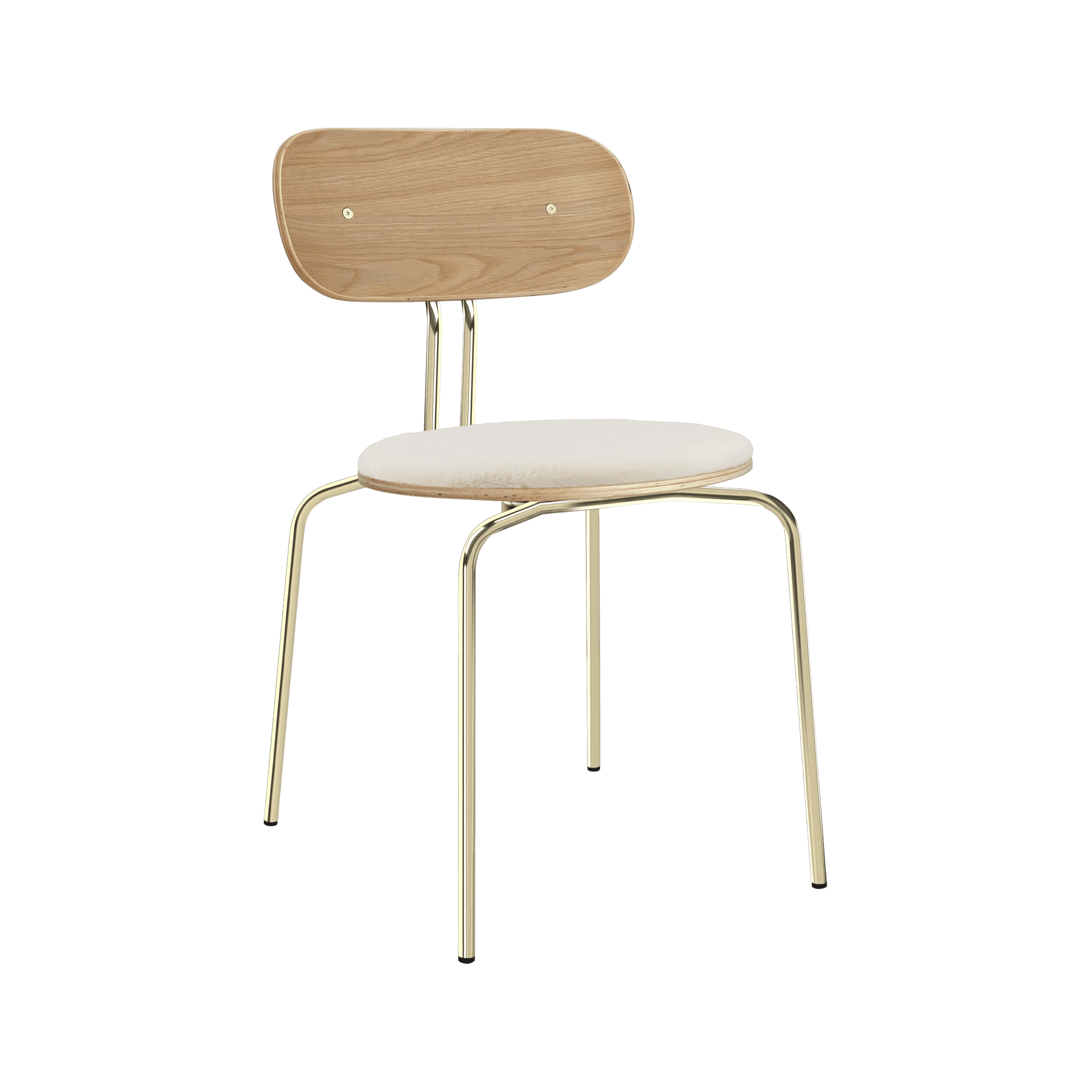 Krzesło CURIOUS kremowy plusz ze złotą podstawą UMAGE Eye on Design