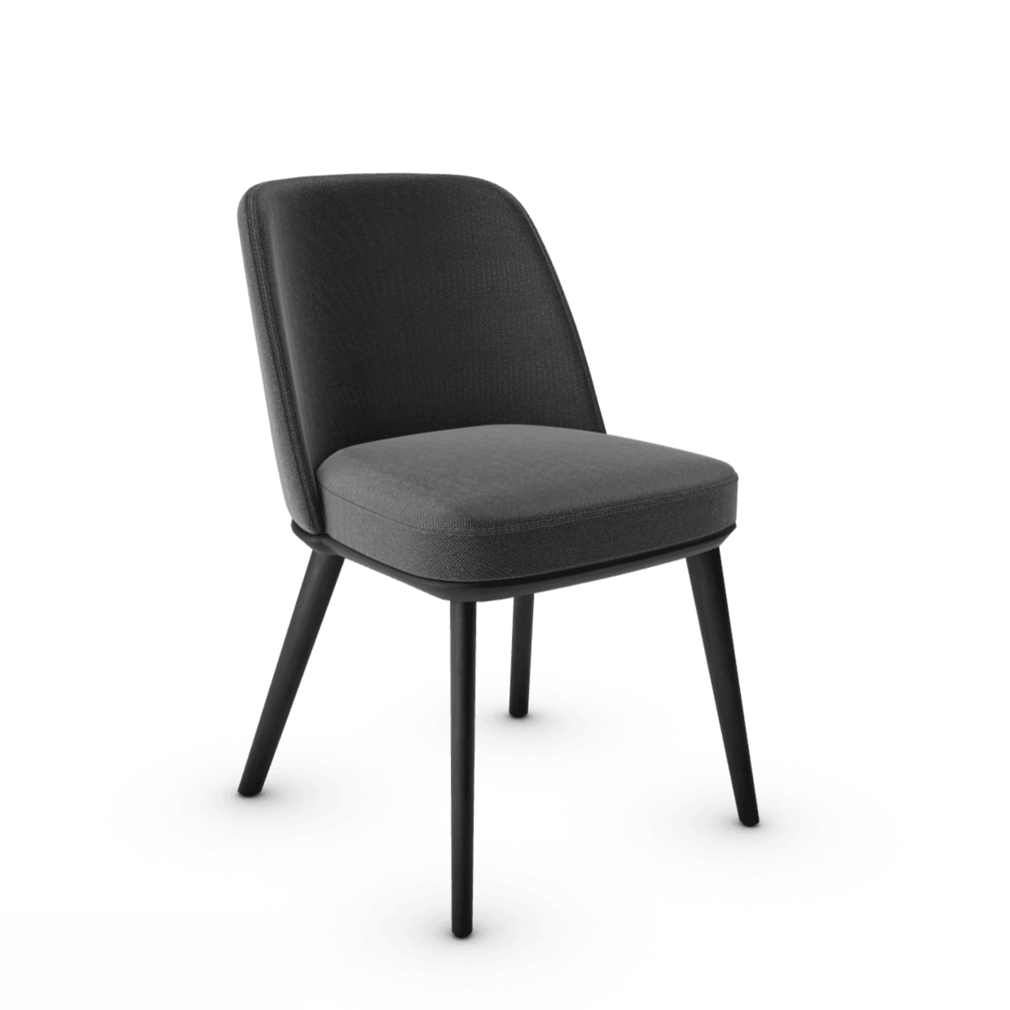 Krzesło FOYER ciemnoszary z drewnianą podstawą Calligaris drewniana matowa czerń Eye on Design