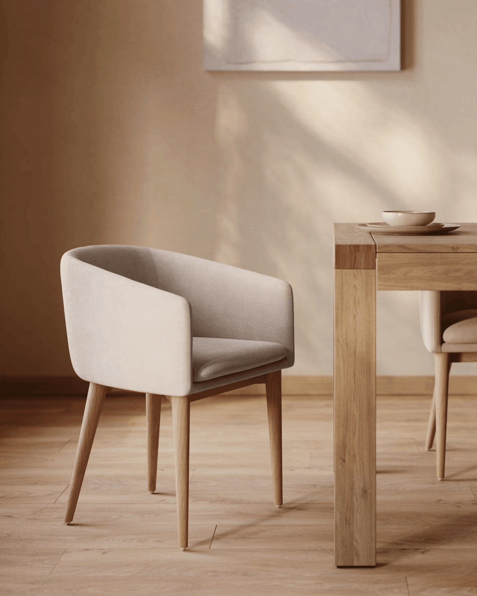 Krzesło HARLAN beżowa szenila La Forma Eye on Design