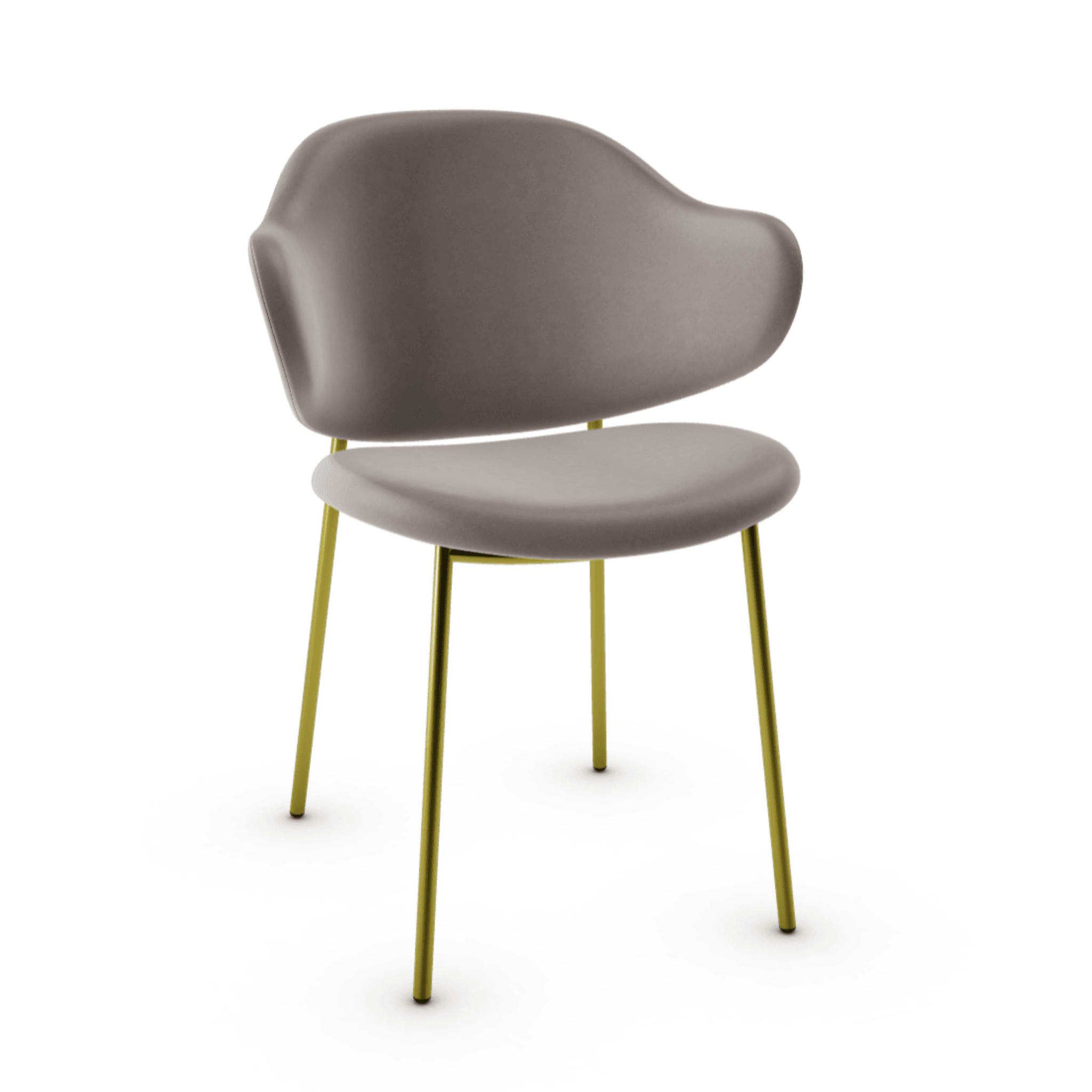 Krzesło HOLLY ciemnobeżowa ekoskóra z metalową podstawą Calligaris matowy mosiądz Eye on Design