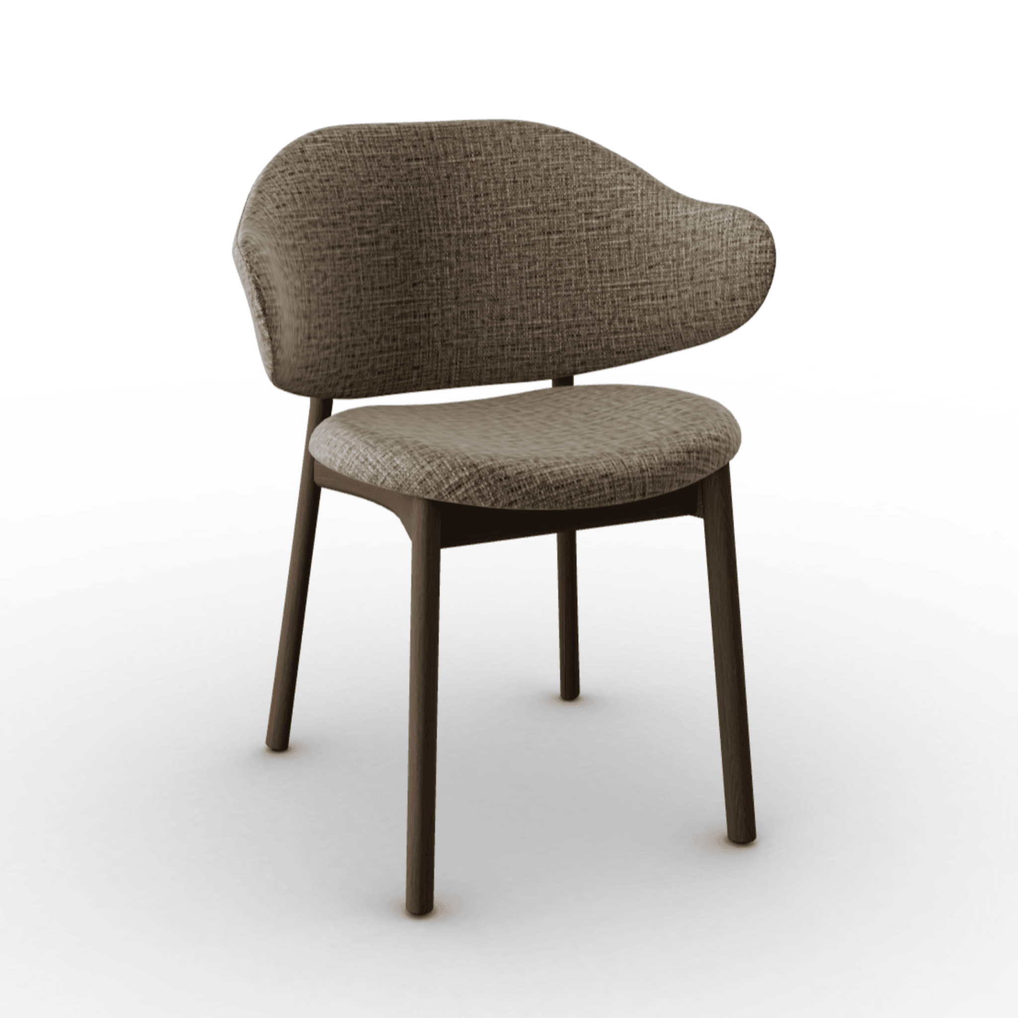 Krzesło HOLLY melanż beżowy z drewnianą podstawą Calligaris ciemnobrązowa Eye on Design