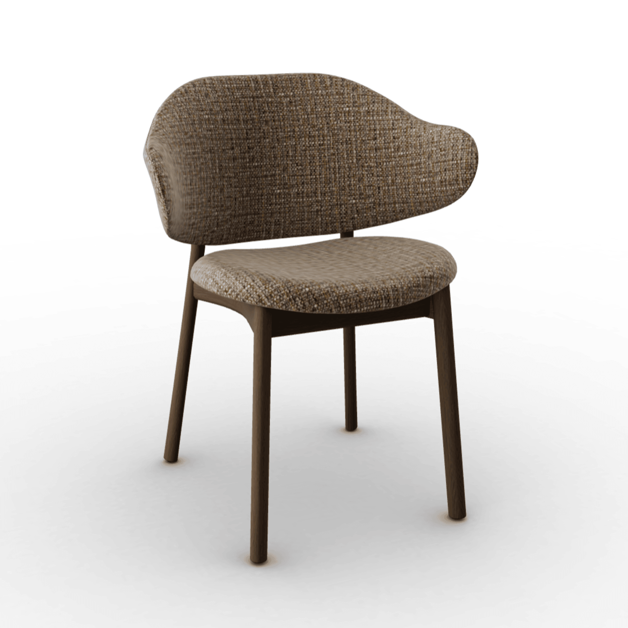 Krzesło HOLLY melanż brązowy z drewnianą podstawą Calligaris ciemnobrązowa Eye on Design