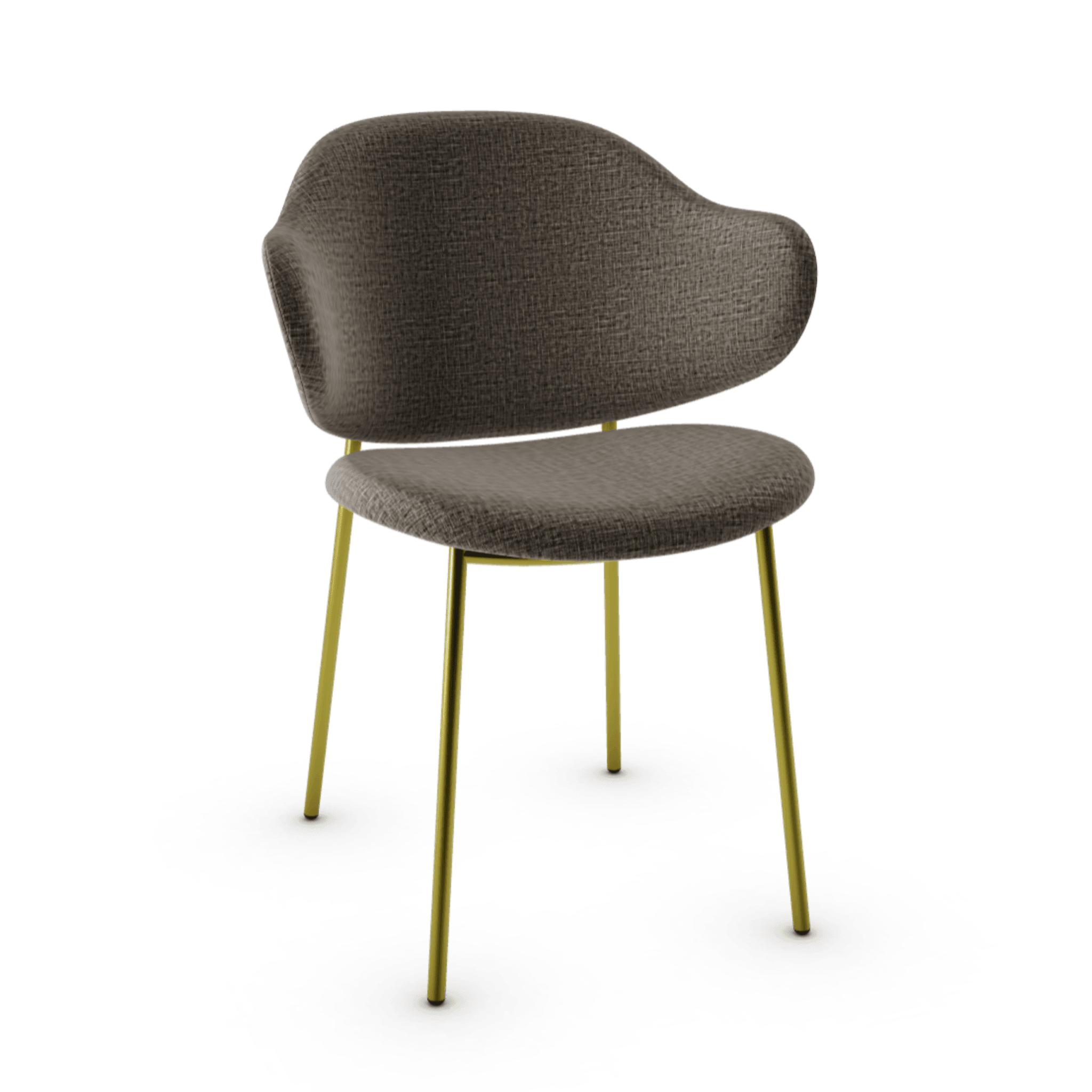 Krzesło HOLLY melanż szary z metalową podstawą Calligaris matowy mosiądz Eye on Design