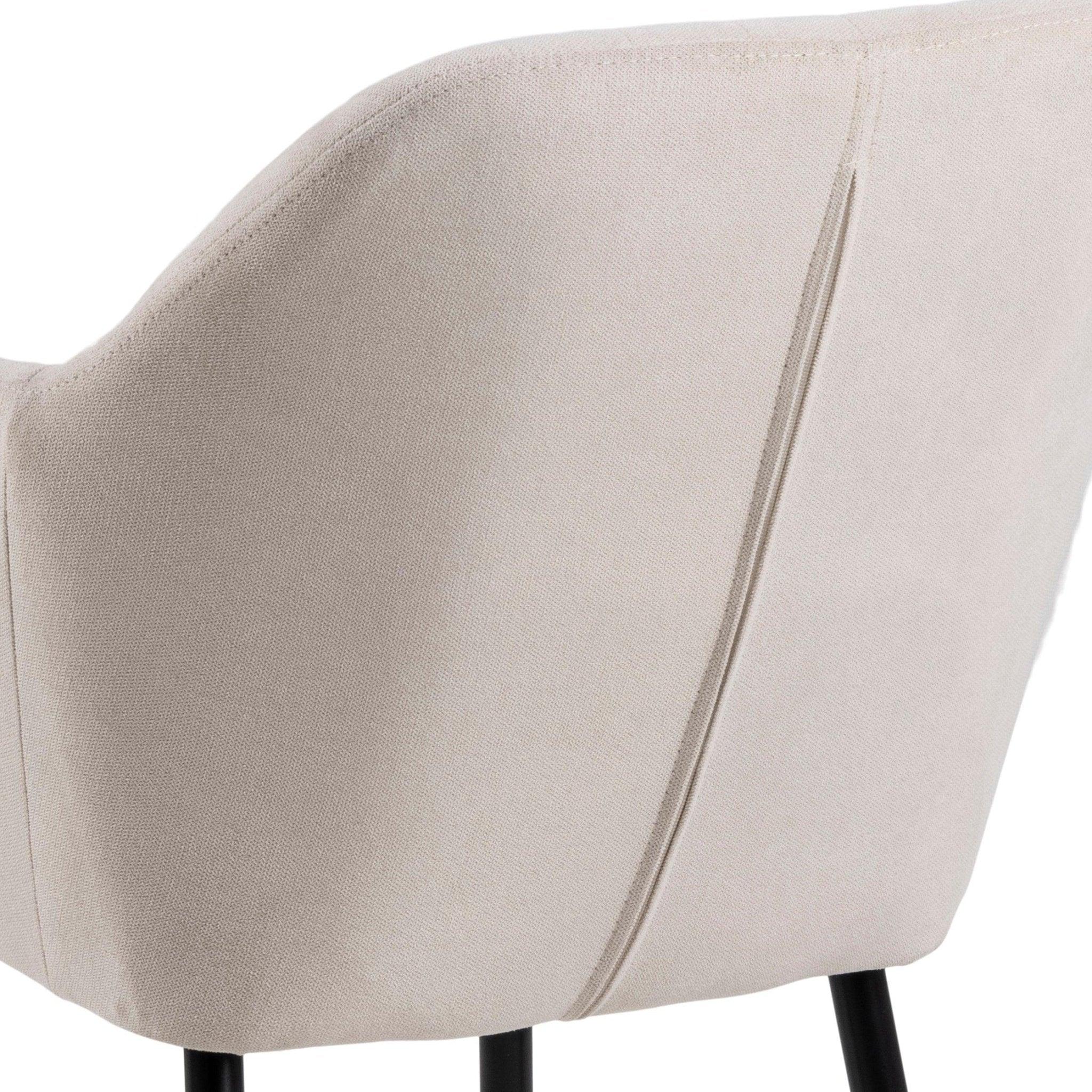 Krzesło MIKKEL beżowy tkanina strukturalna z czarną podstawą Home Essentials Eye on Design