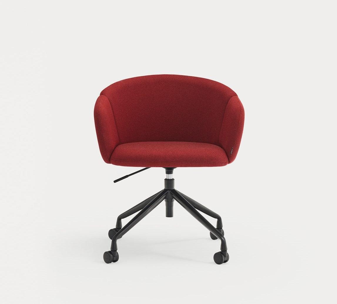 Krzesło na kółkach z podłokietnikami ADD czerwony Teulat Eye on Design