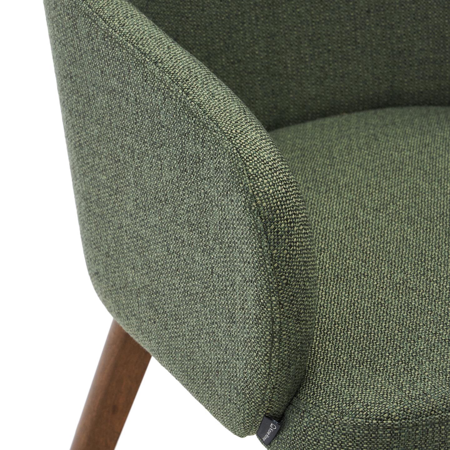 Krzesło NELIDA zielony szenil z orzechową podstawą La Forma Eye on Design