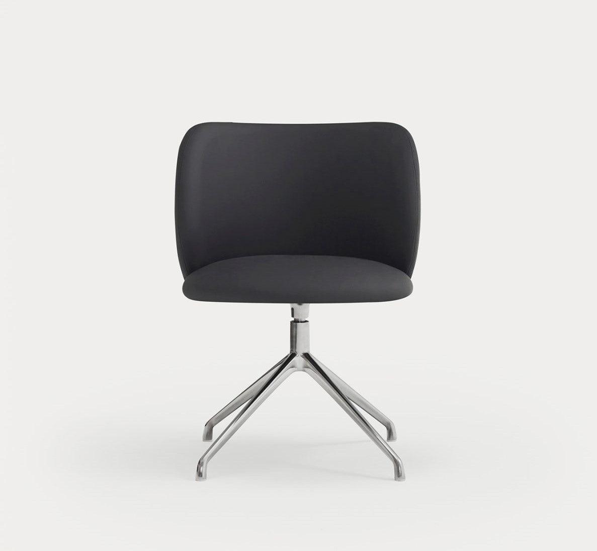 Krzesło obrotowe MOGI czarna ekoskóra z chromowaną podstawą Teulat Eye on Design