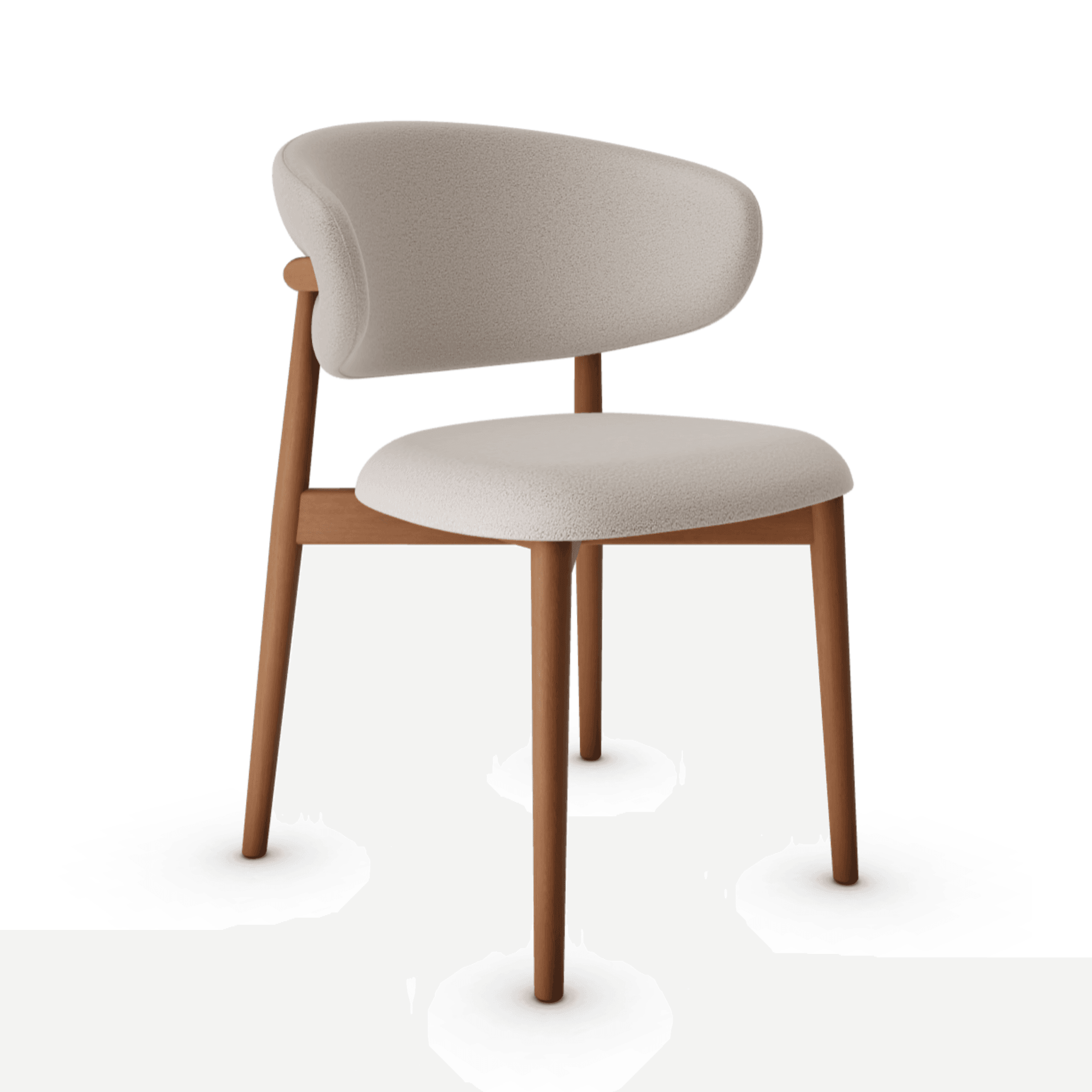 Krzesło OLEANDRO boucle jasnobrązowy z drewnianą podstawą Calligaris orzech włoski Eye on Design