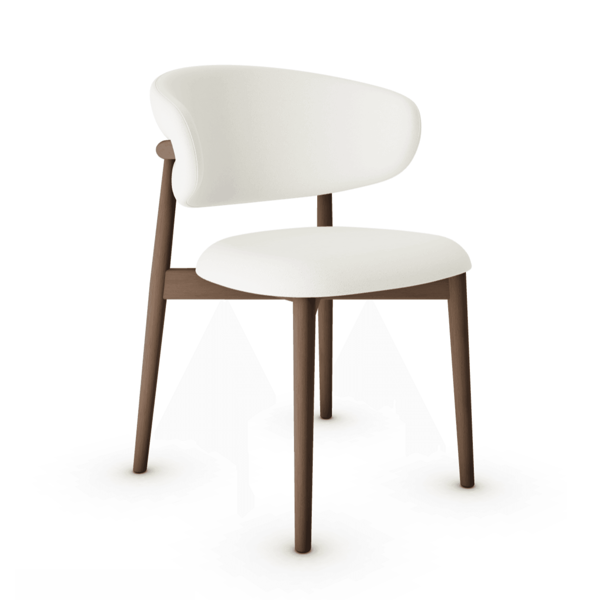 Krzesło OLEANDRO boucle kremowy z drewnianą podstawą Calligaris ciemnobrązowa Eye on Design