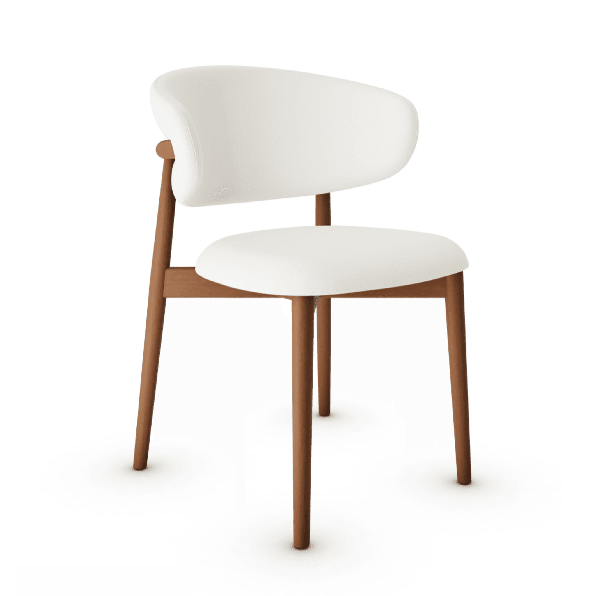 Krzesło OLEANDRO boucle kremowy z drewnianą podstawą Calligaris orzech włoski Eye on Design