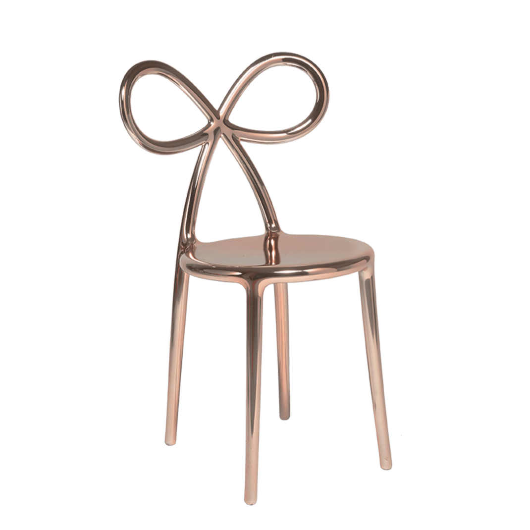 Krzesło RIBBON różowe złoto Qeeboo Eye on Design