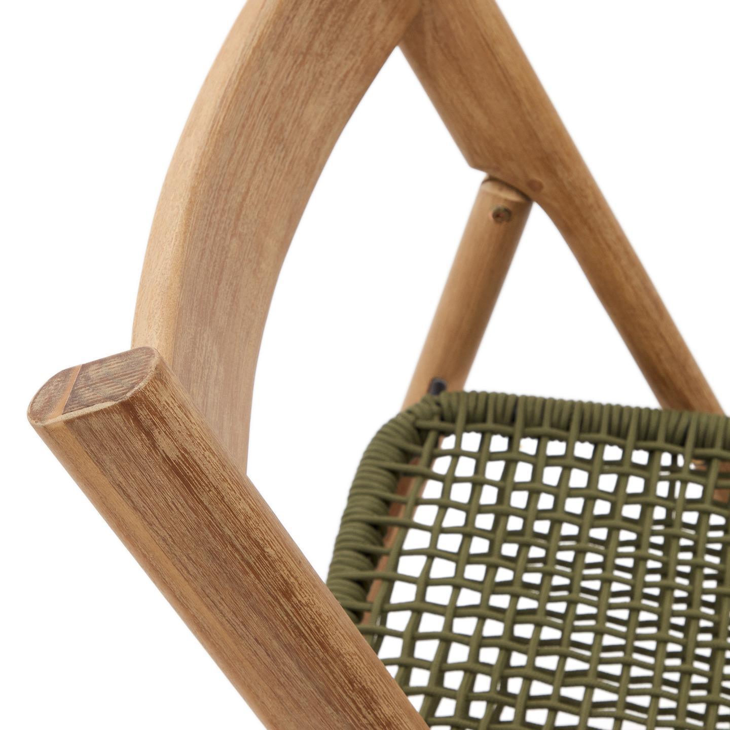 Krzesło składane DANDARA lite drewno akacjowe z zielonym siedziskiem La Forma Eye on Design