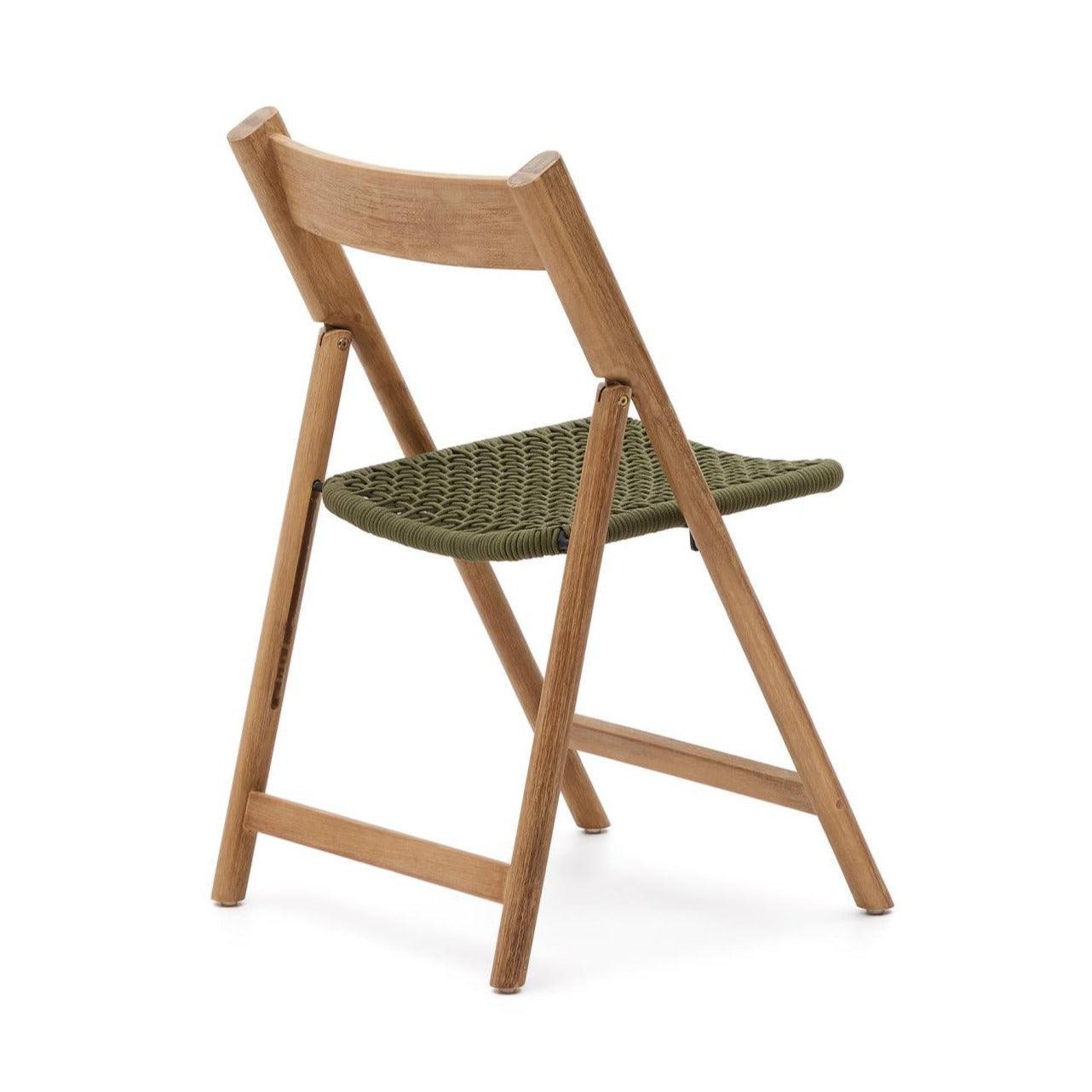 Krzesło składane DANDARA lite drewno akacjowe z zielonym siedziskiem La Forma Eye on Design