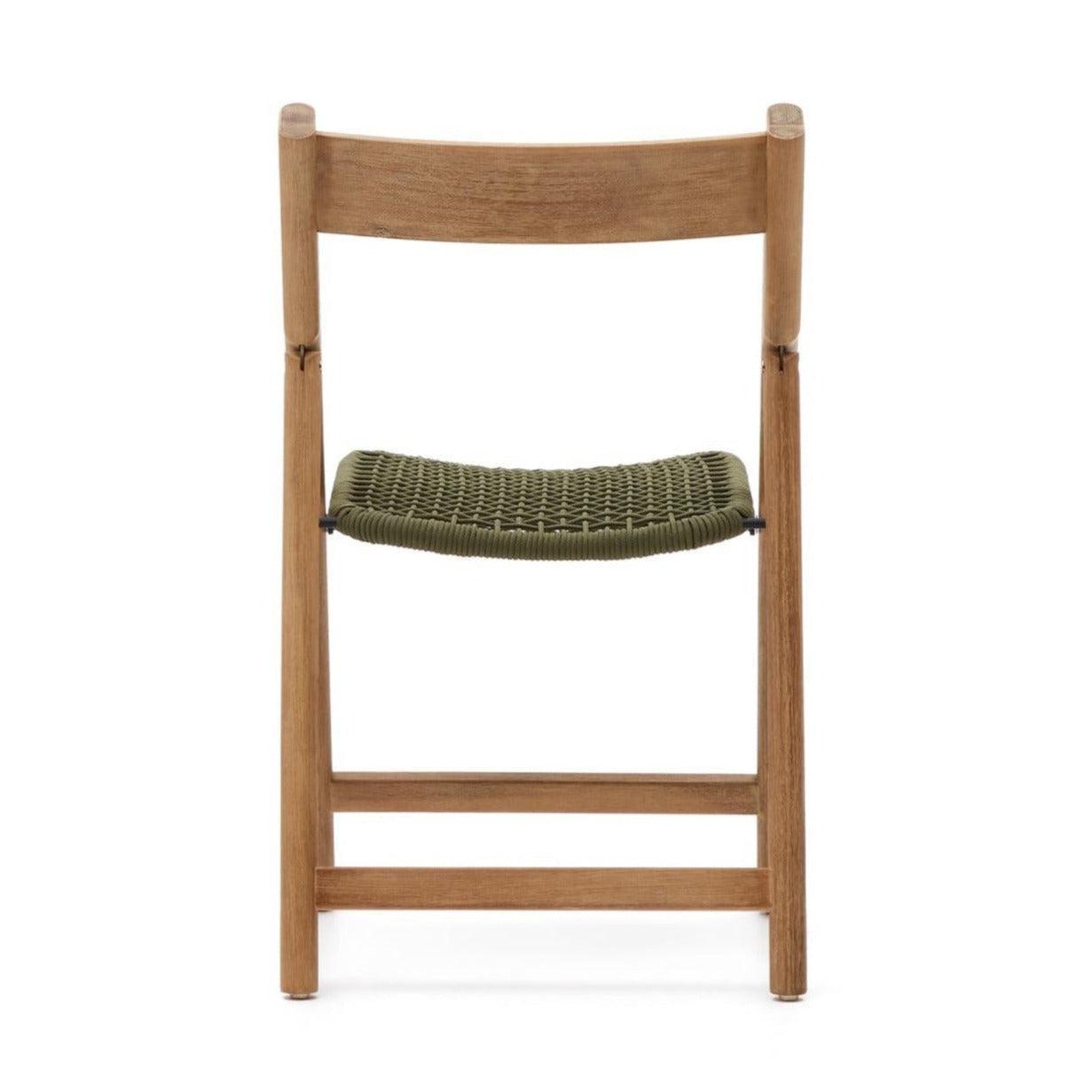 Krzesło składane DANDARA lite drewno akacjowe z zielonym siedziskiem La Forma Eye on Design